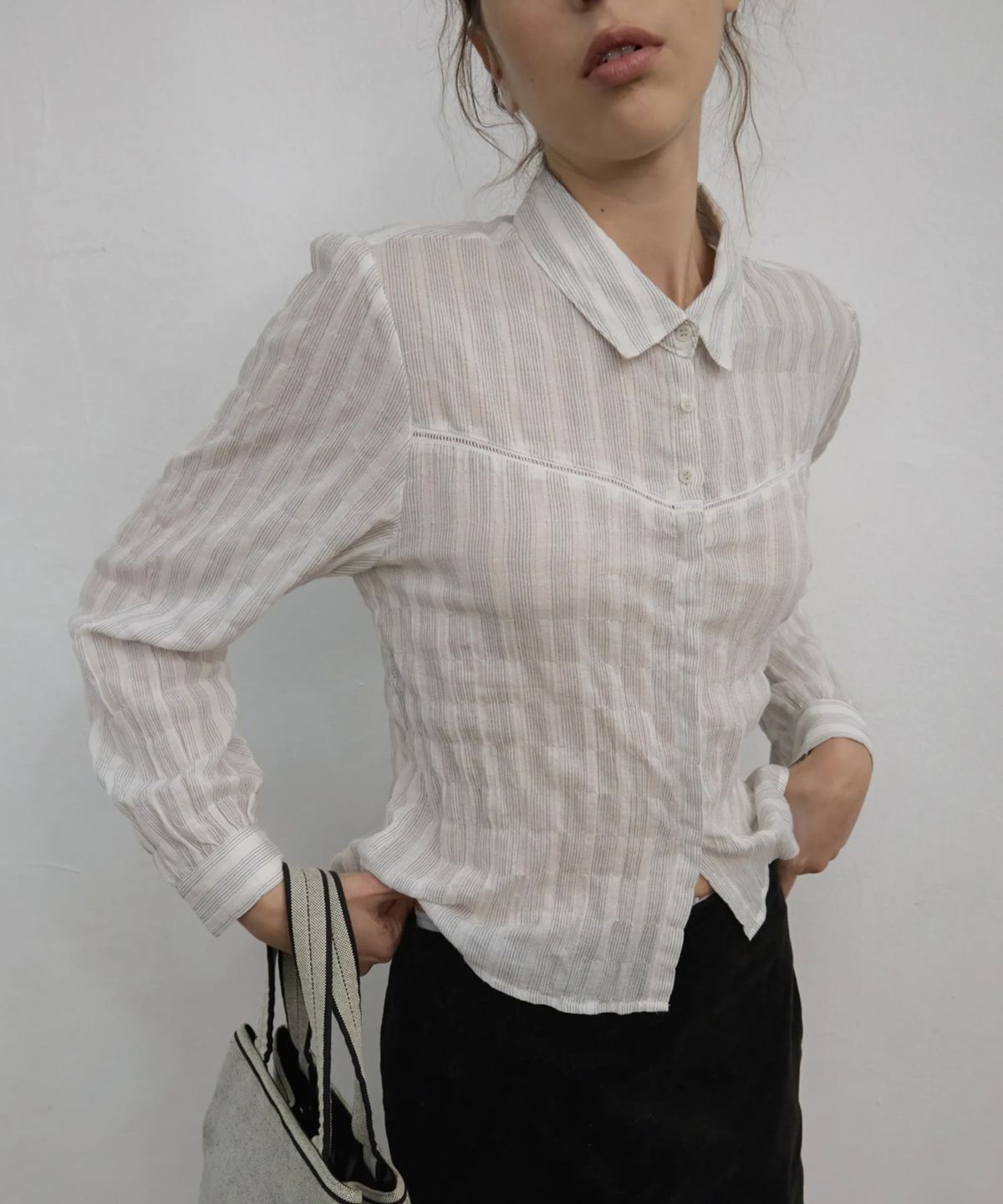 엘무드 우먼(LMOOD WOMEN) COTTAGE Cotton Blouse Stripe