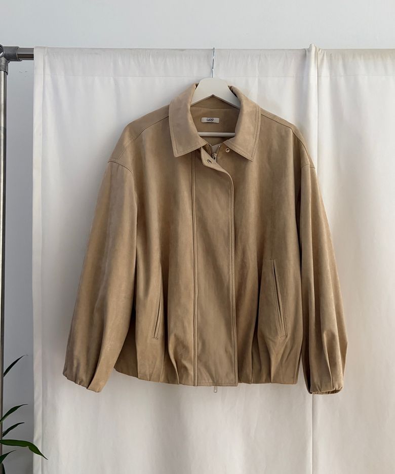 MARGOT Suede Blouson Jacket Sand Beige