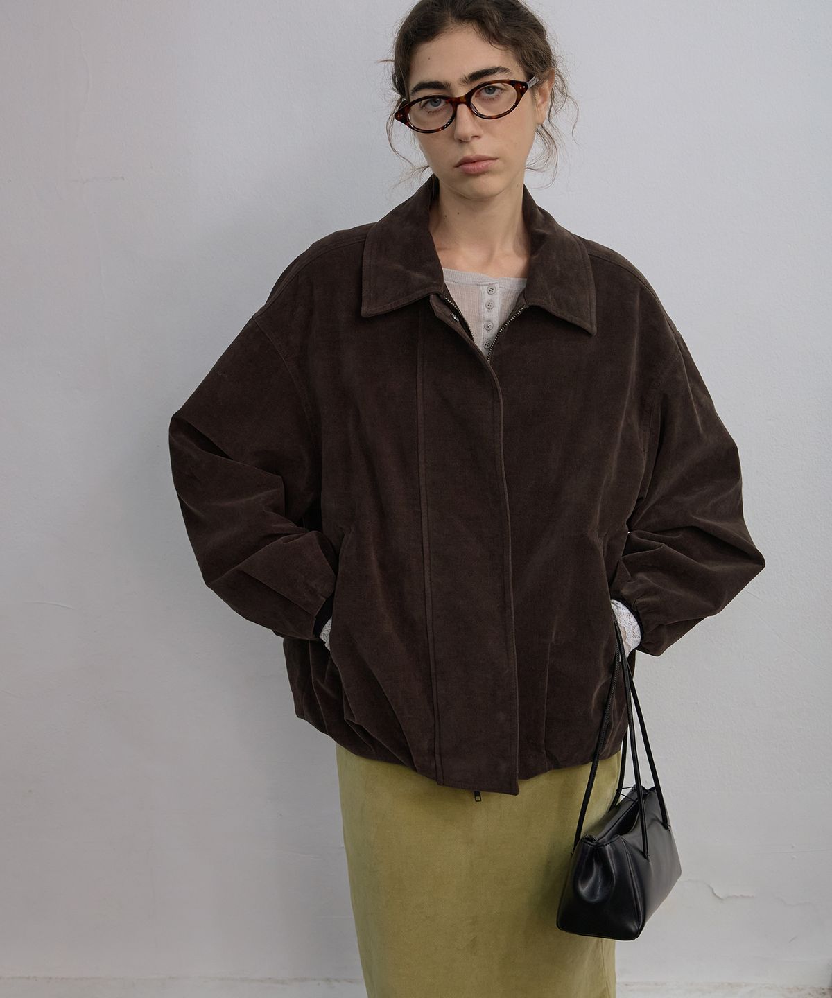 엘무드 우먼(LMOOD WOMEN) MARGOT Cotton Blouson Jacket Espresso