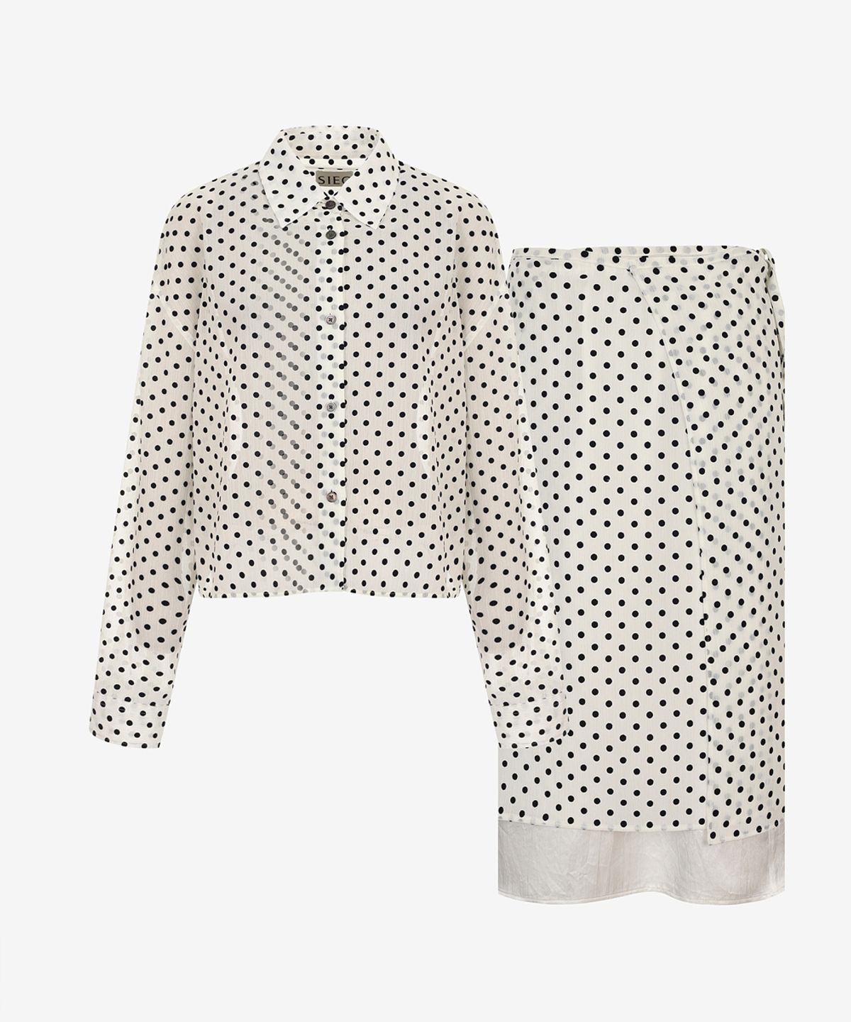 지이크 서촌 하우스(SIEG SEOCHON HAUS) [Women] Polka Dot Cropped Shirt Set-Up (PPBAH5402_PPSAH2402)