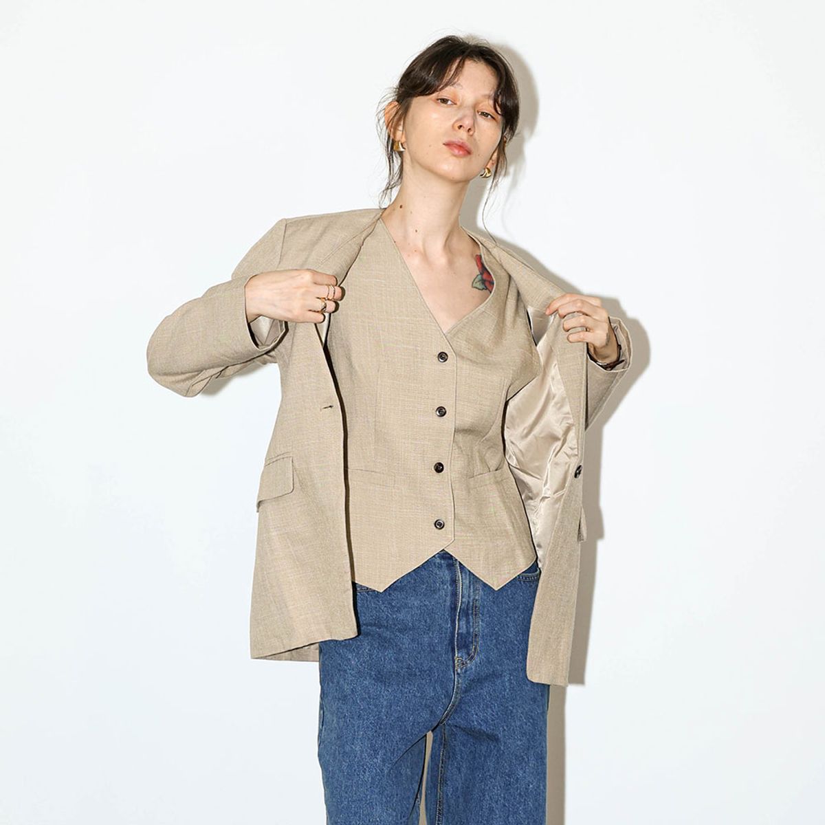 웬스데이딜라잇(WEDNESDAY DELIGHT) WD_Tailored vest jacket set