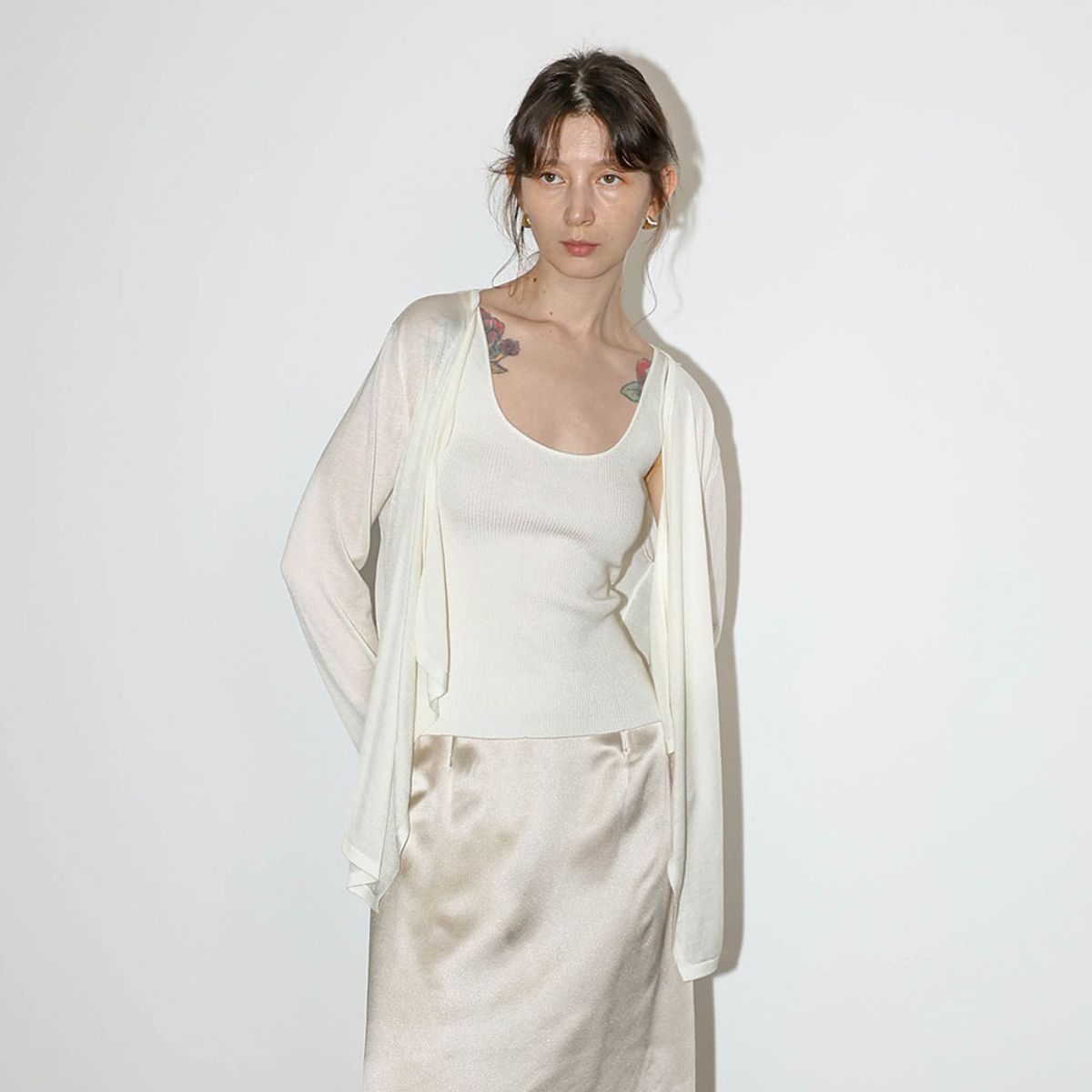 웬스데이딜라잇(WEDNESDAY DELIGHT) WD_Sheer cardigan tank set