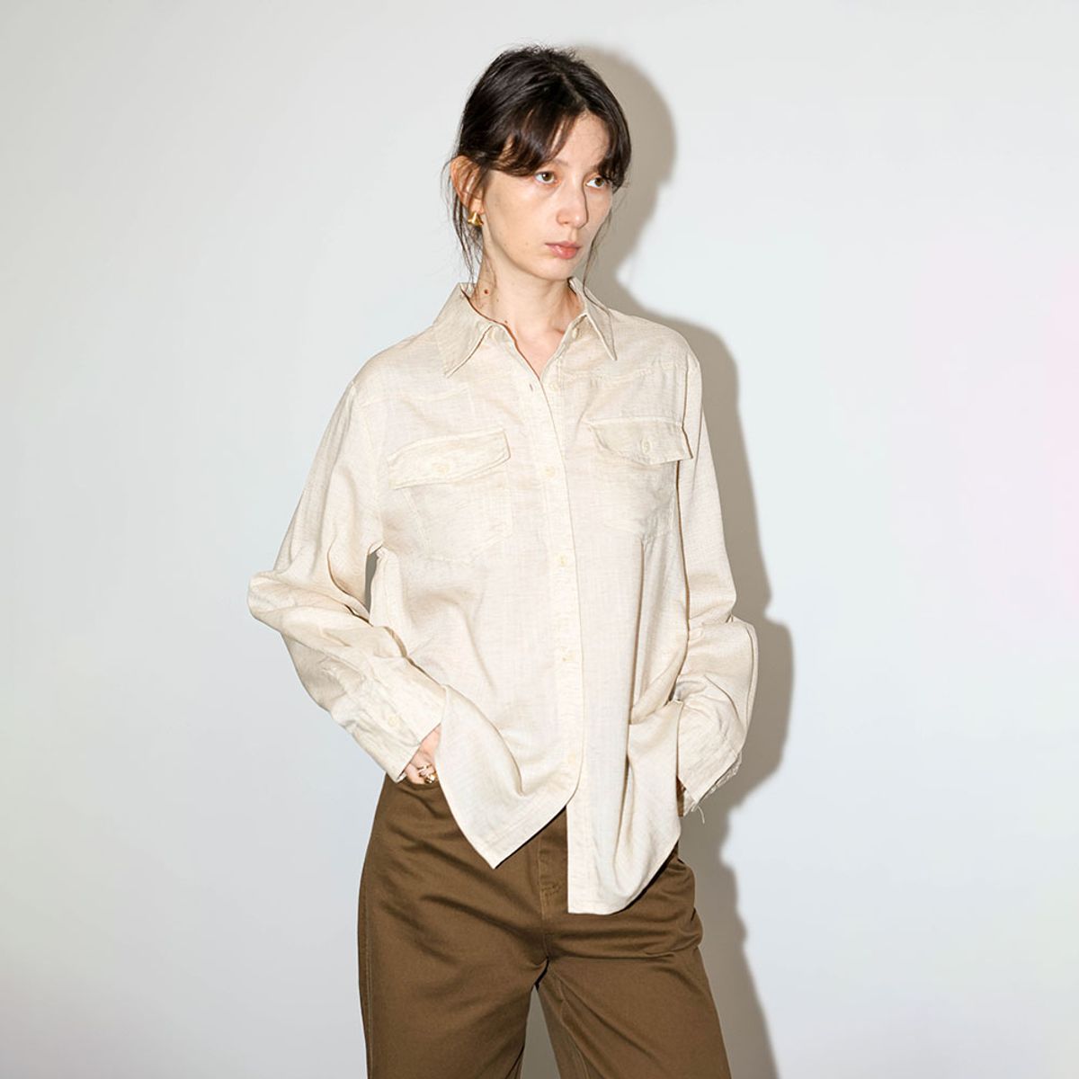 웬스데이딜라잇(WEDNESDAY DELIGHT) WD_Double pocket linen shirt