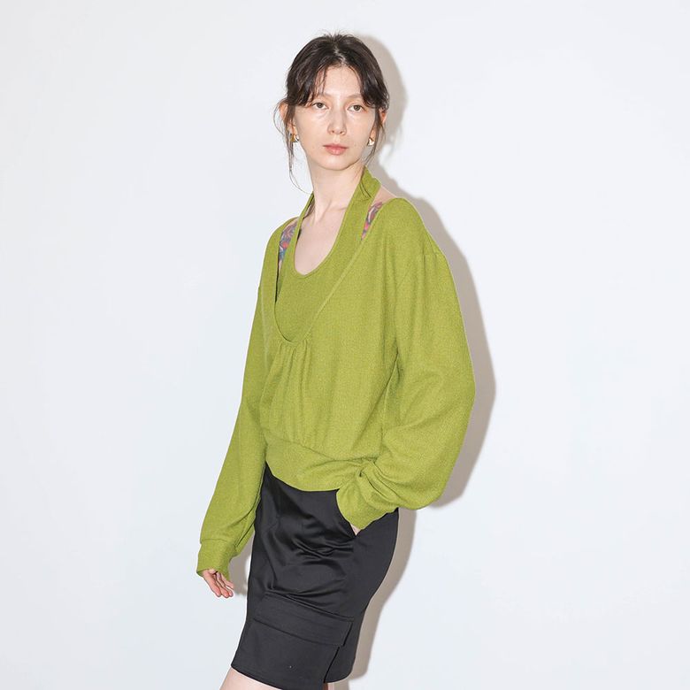 WD_Layered scoop neck knit