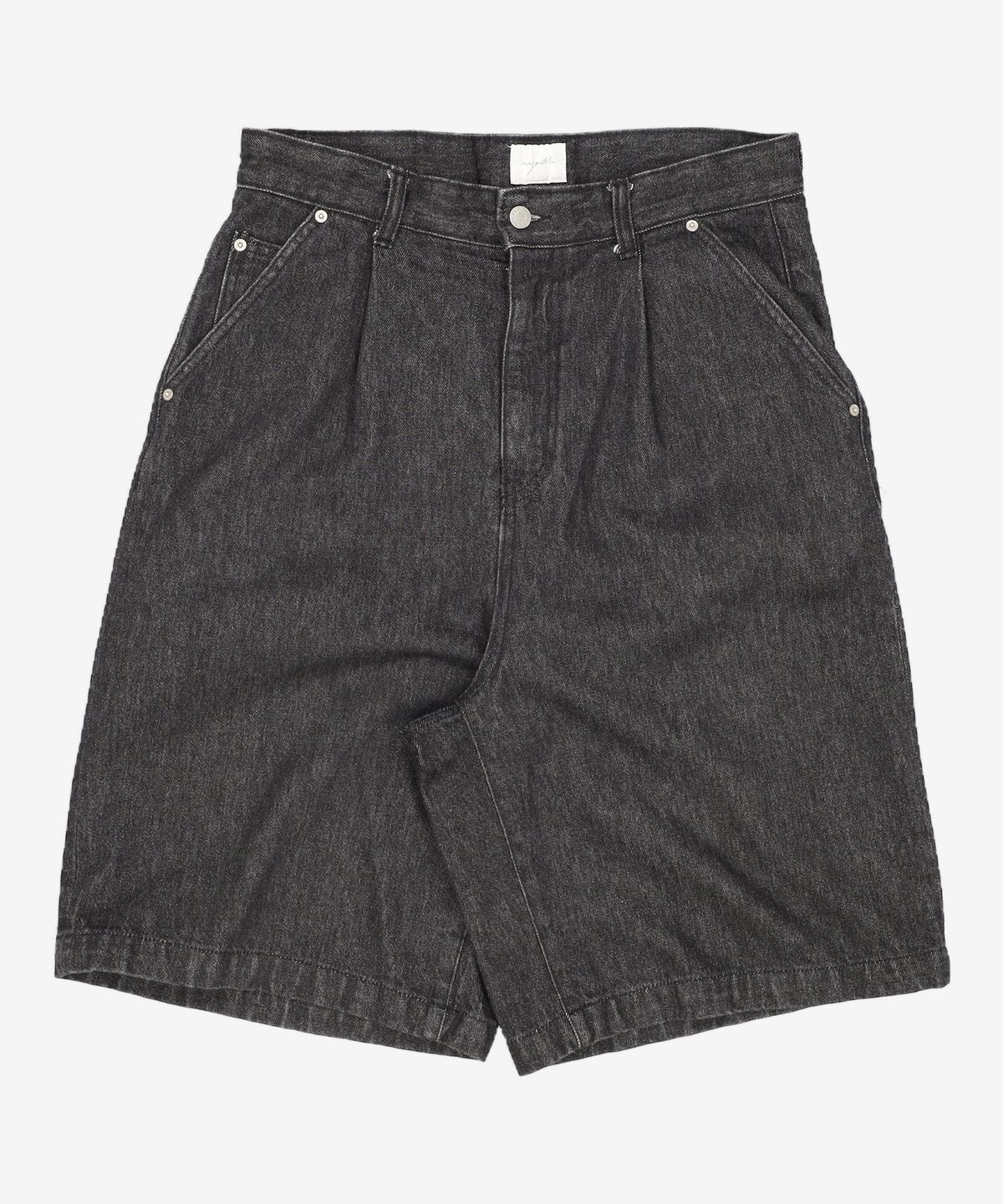 유스(YOUTH) Wide Half Denim - Washed Black S