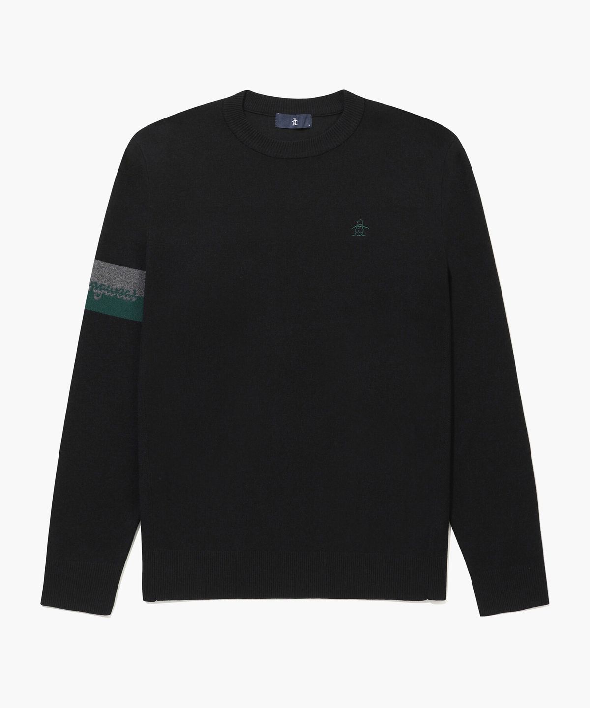 먼싱웨어(MUNSINGWEAR) 남성 소매 포인트 라운드 스웨터 블랙 MR311MSW96