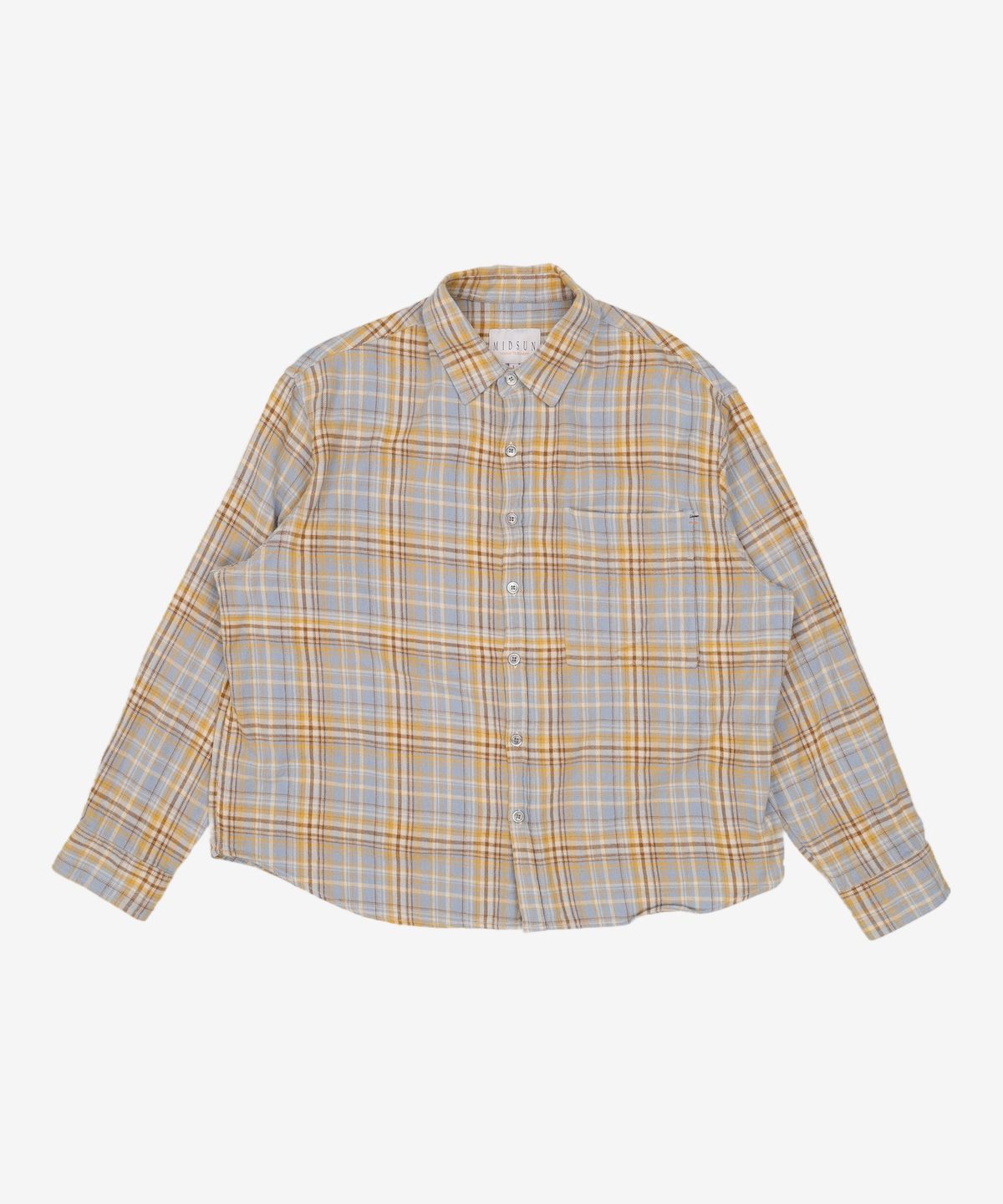 미드선(MIDSUN) Beach Check Shirt-Yellow L