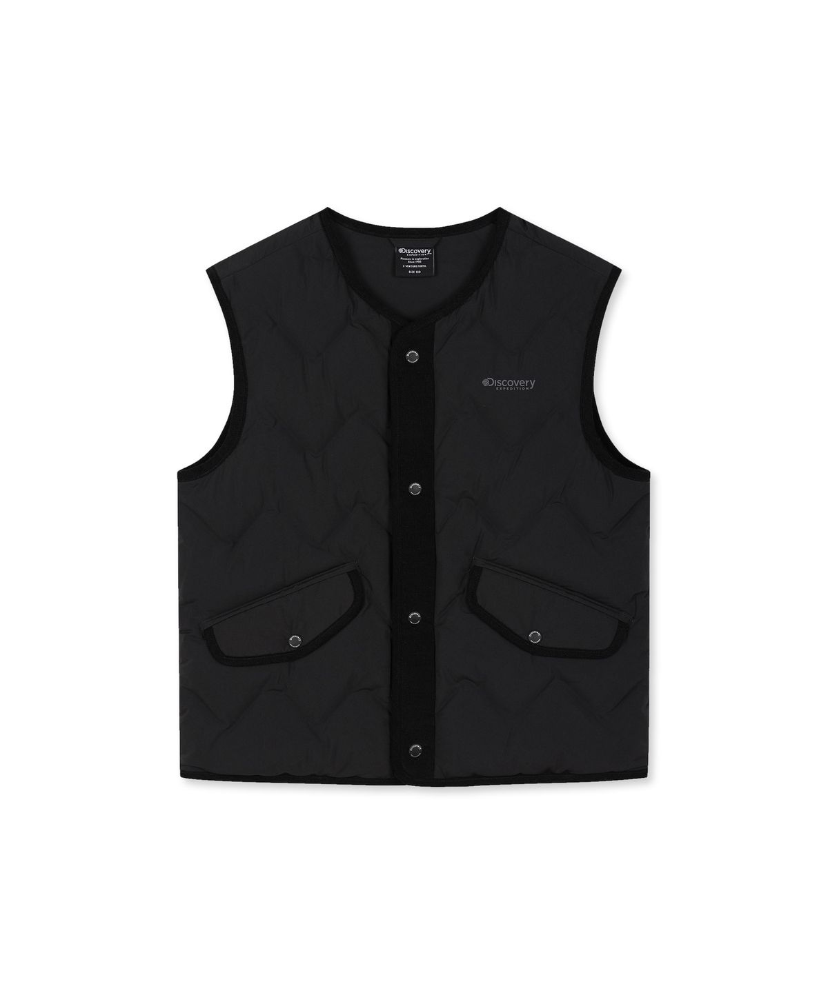디스커버리 키즈(DISCOVERY KIDS) 키즈 그리핀 튜브다운 경량패딩 베스트 (BLACK)