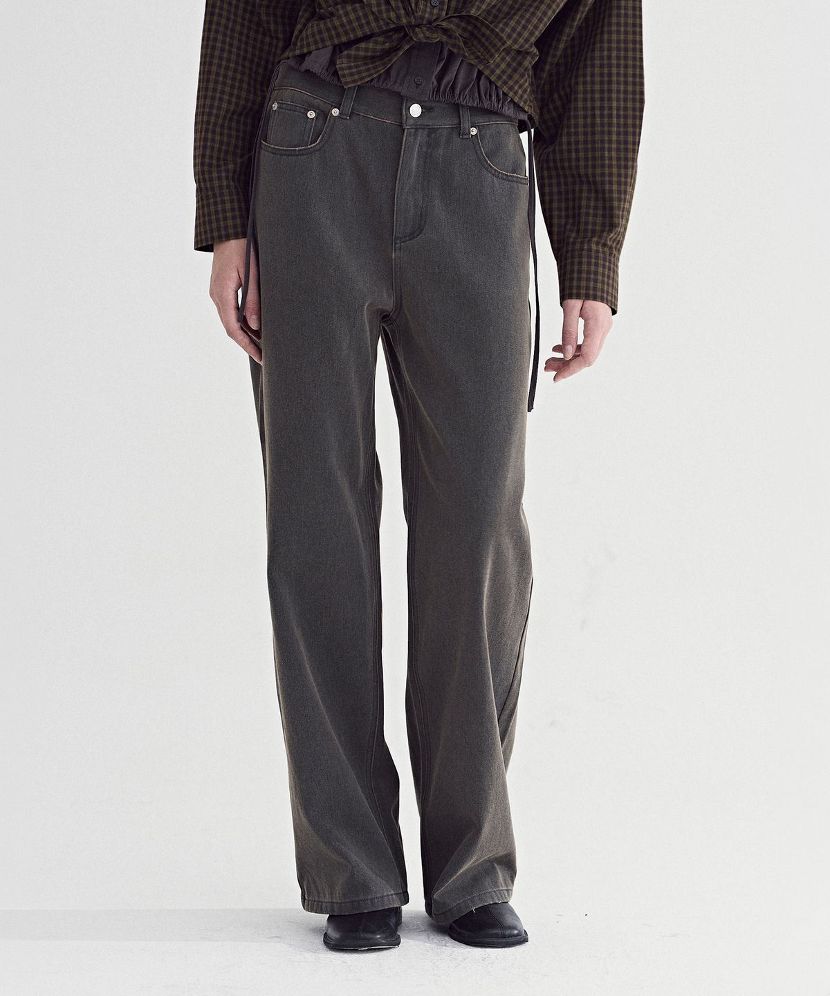 솔티페블(SALTY PEBBLE) WASHED COTTON PANTS [KHAKI BROWN]