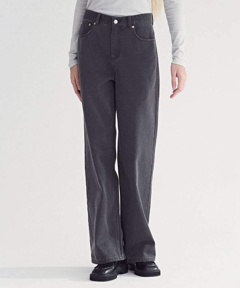 WASHED COTTON PANTS [CHARCOAL]