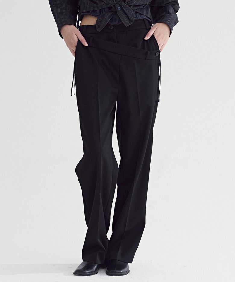 DOUBLE WAIST TROUSERS [BLACK]