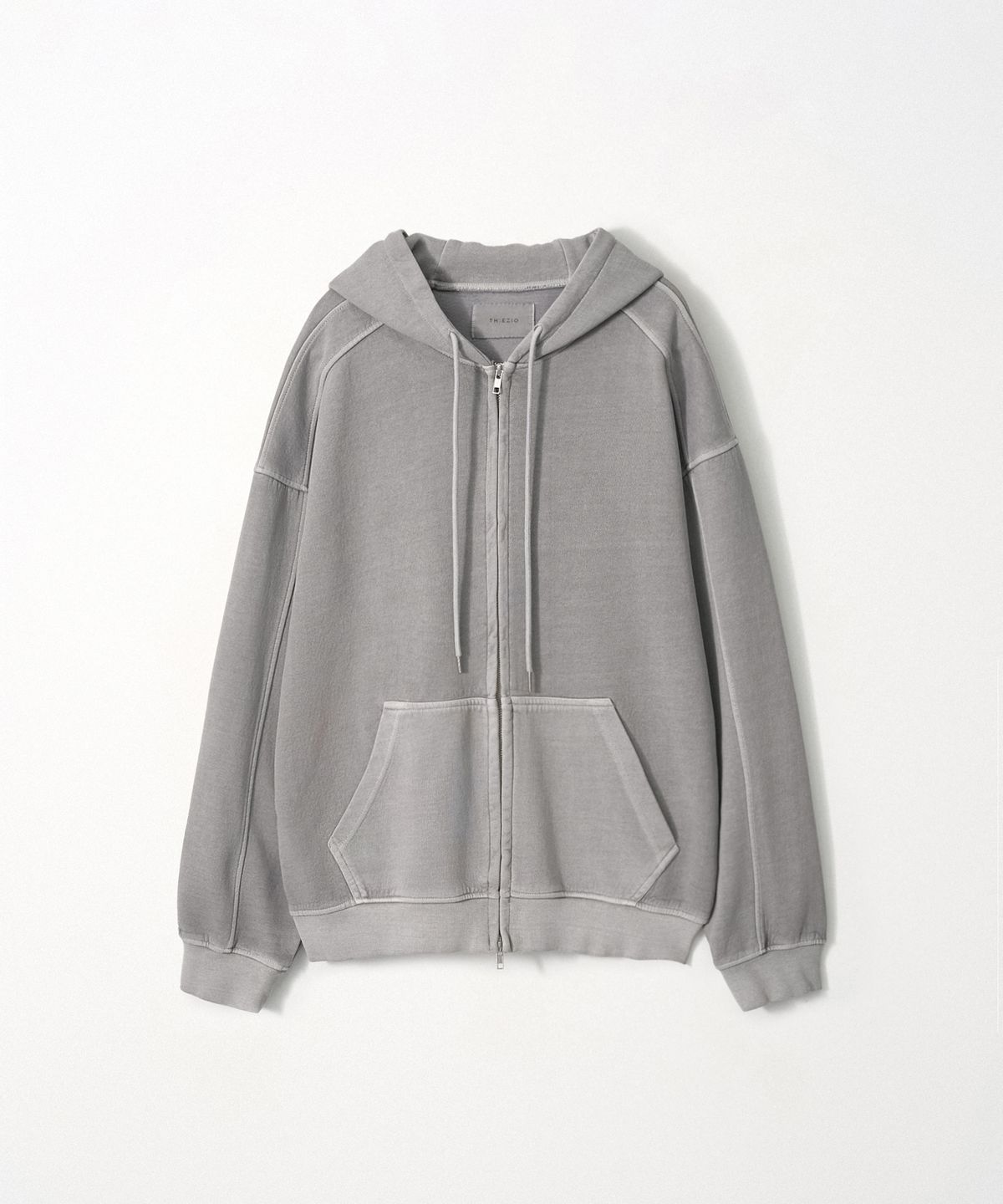 이지오(EZIO) Essential Pigment Hooded SweatShirt_Light Grey