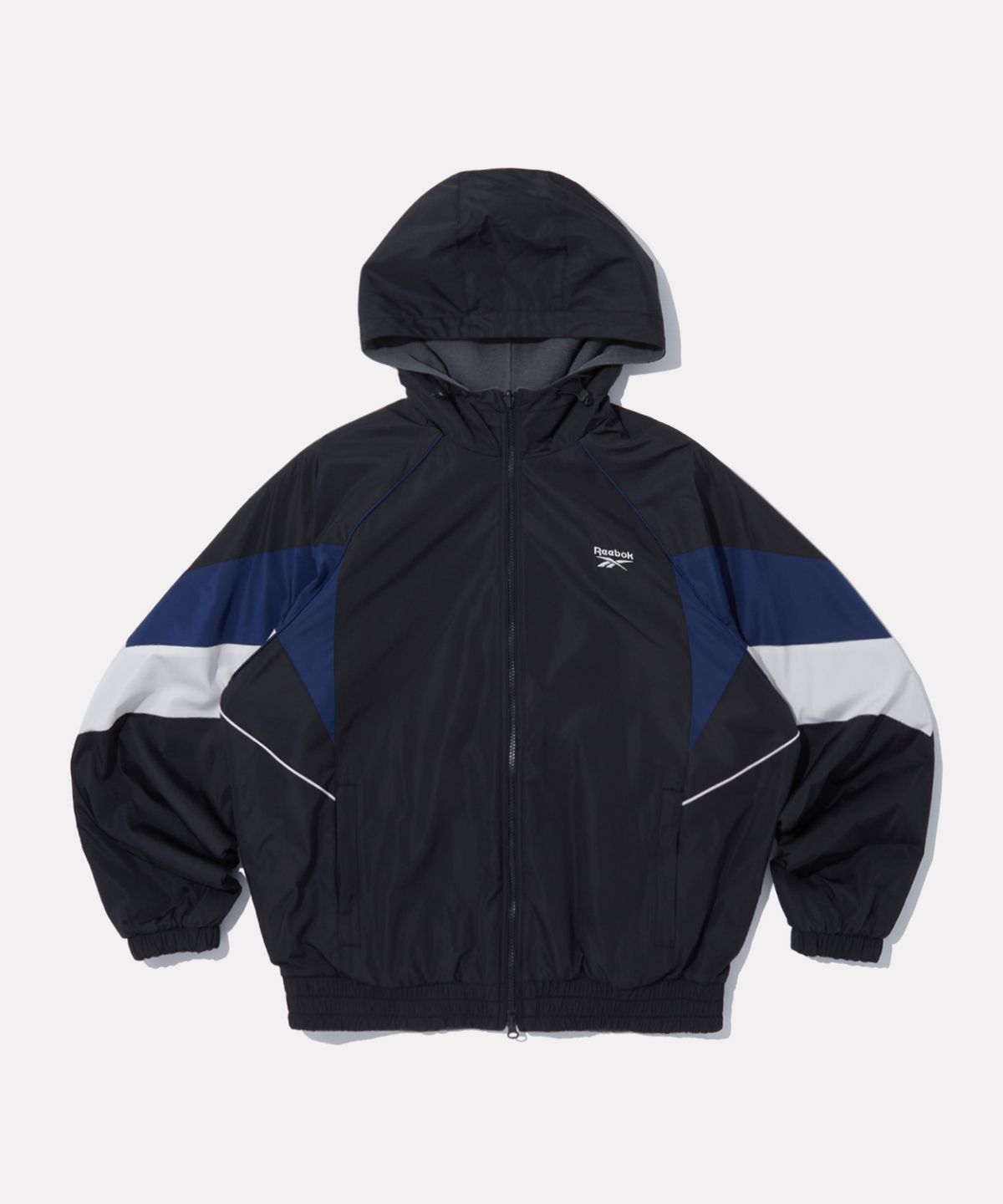 리복(REEBOK) 워싱 리버시블 후드 자켓 - 블랙:차콜