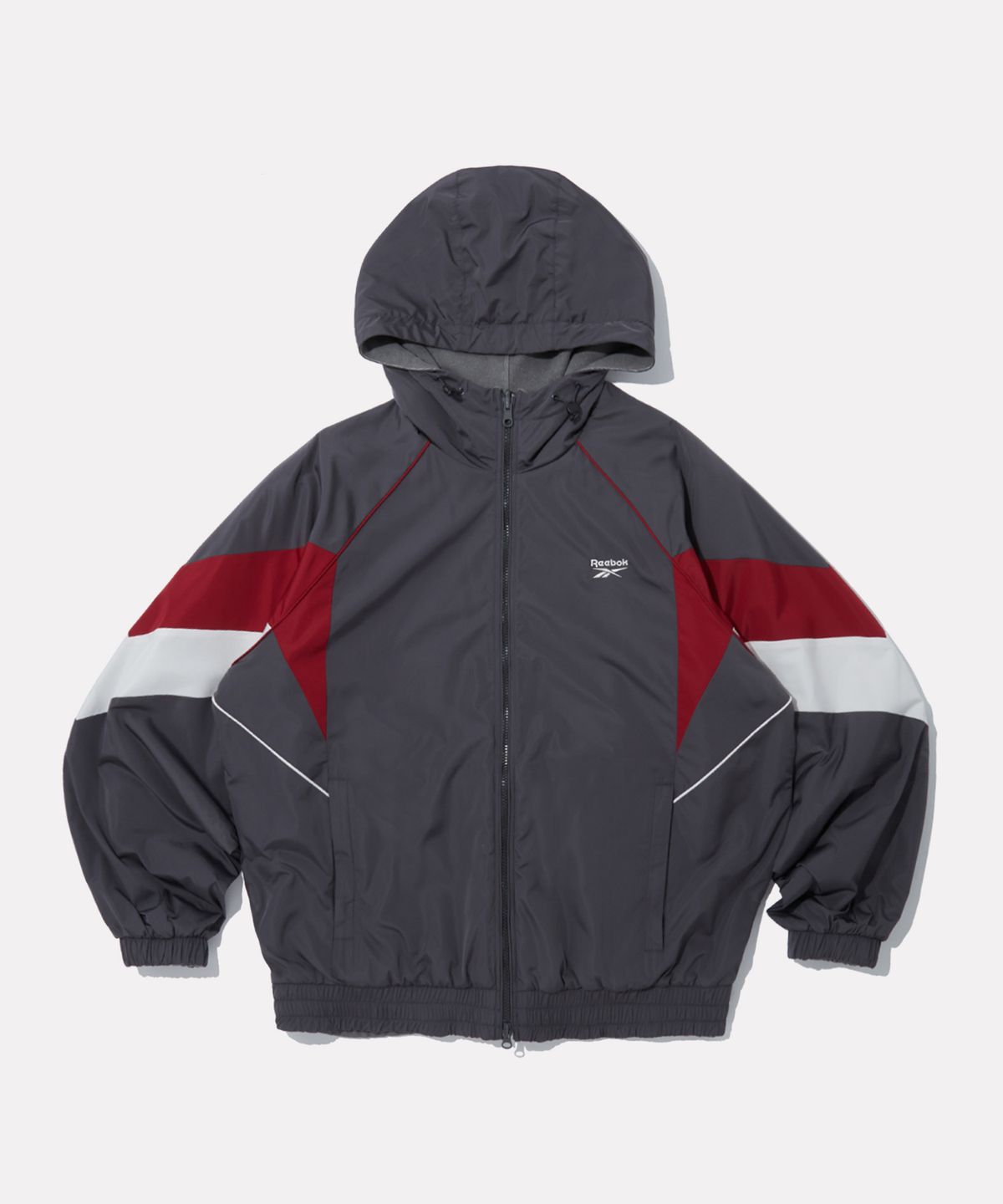 리복(REEBOK) 워싱 리버시블 후드 자켓 - 차콜:그레이