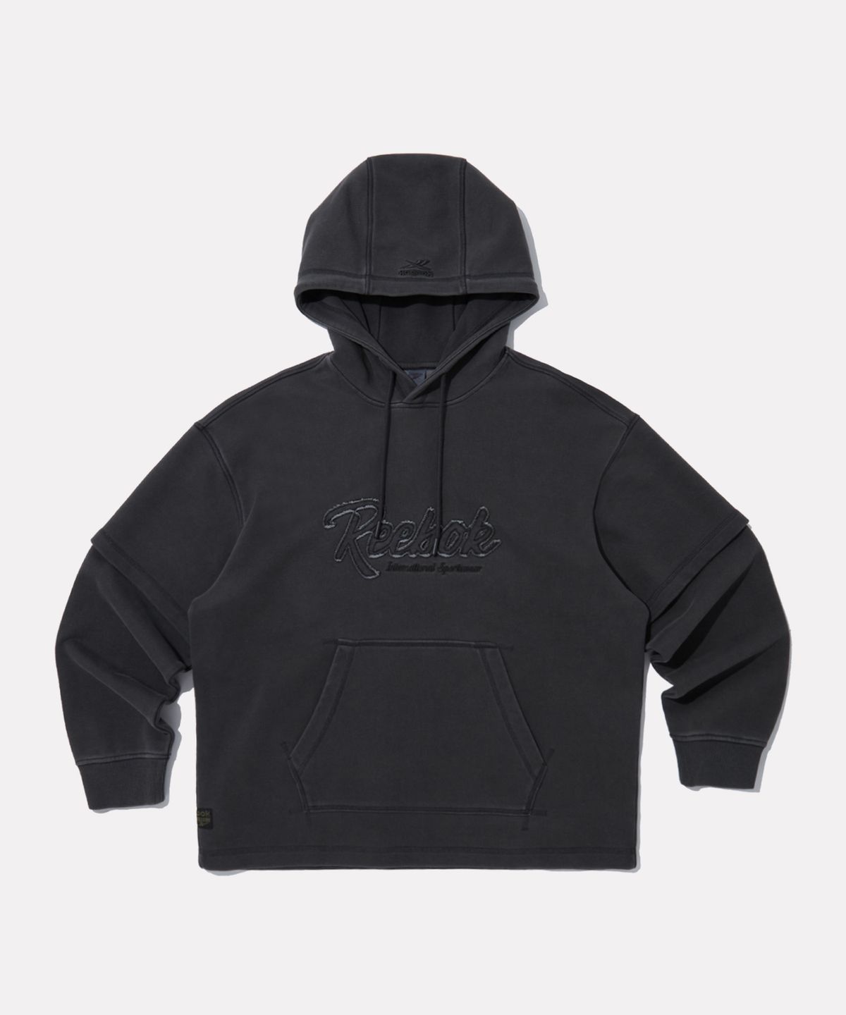 리복(REEBOK) 가먼트다잉 레이어드 후디 - 차콜