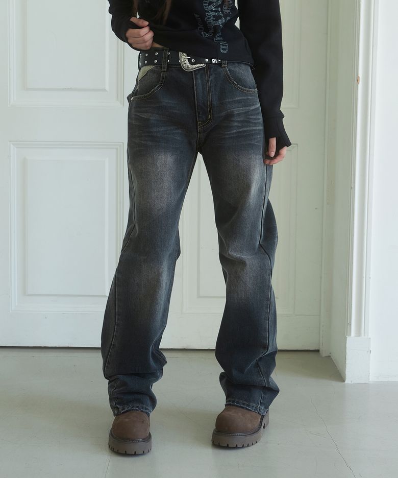 VT WASHING SAGGING DENIM [BLACK]