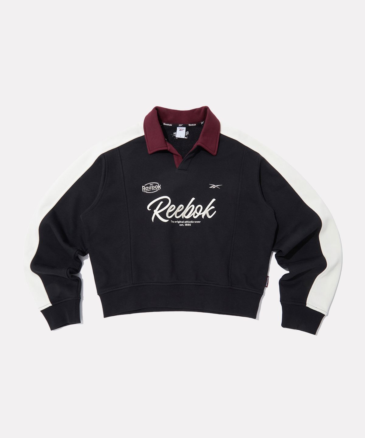 리복(REEBOK) 스포티 카라 맨투맨 (W) - 블랙