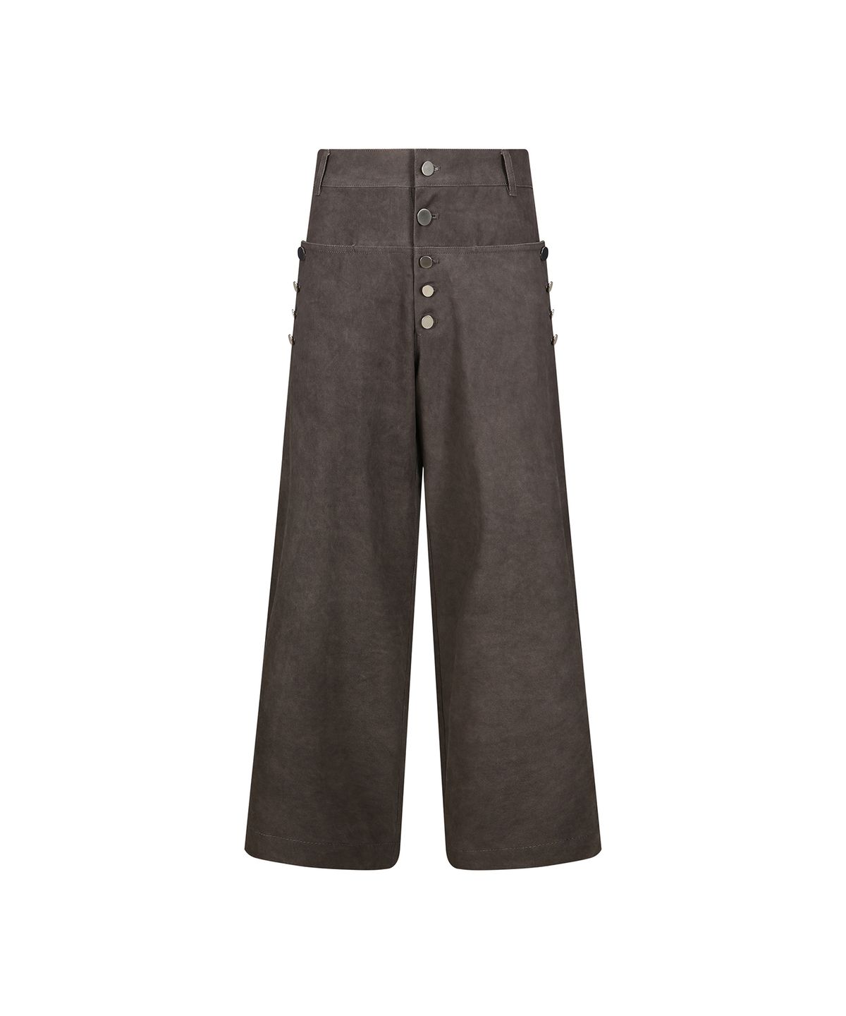 몰프(MORPH) Divided Washed Cotton Multi Button Straight Pants