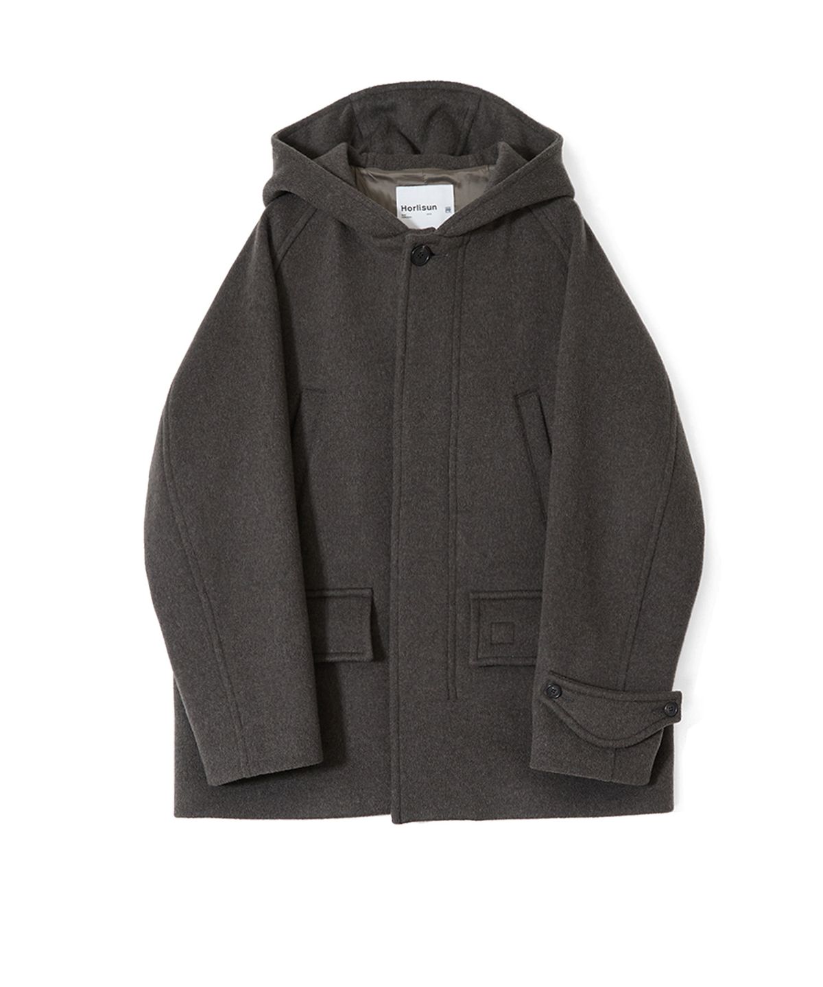 홀리선(HORLISUN) Longgrove Wool Hood Half Coat Spain Olive