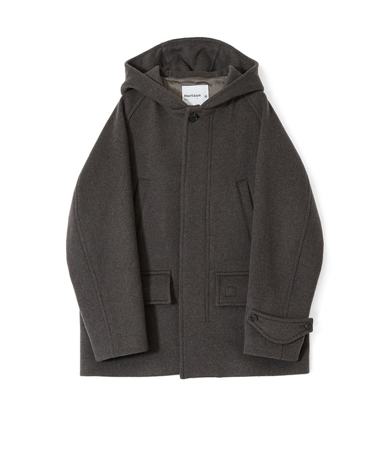 Longgrove Wool Hood Half Coat Spain Olive