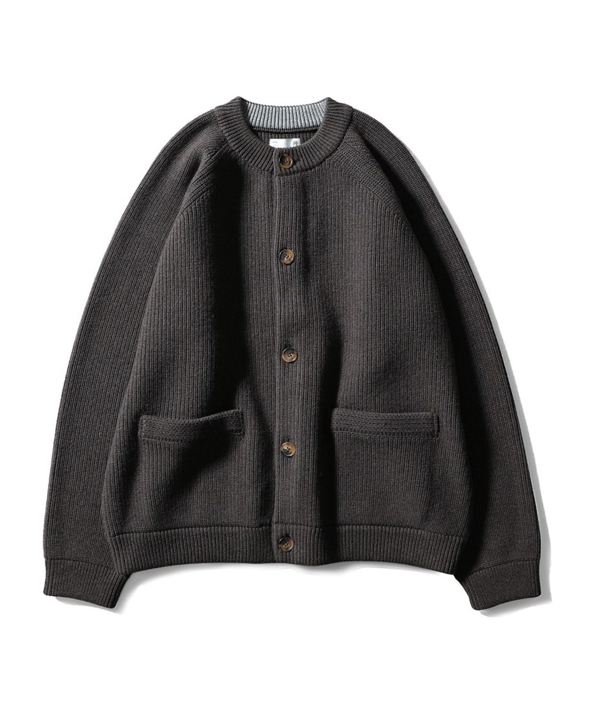 홀리선(HORLISUN) Annette Wool Heavy Rib Knit Cardigan Spain Olive