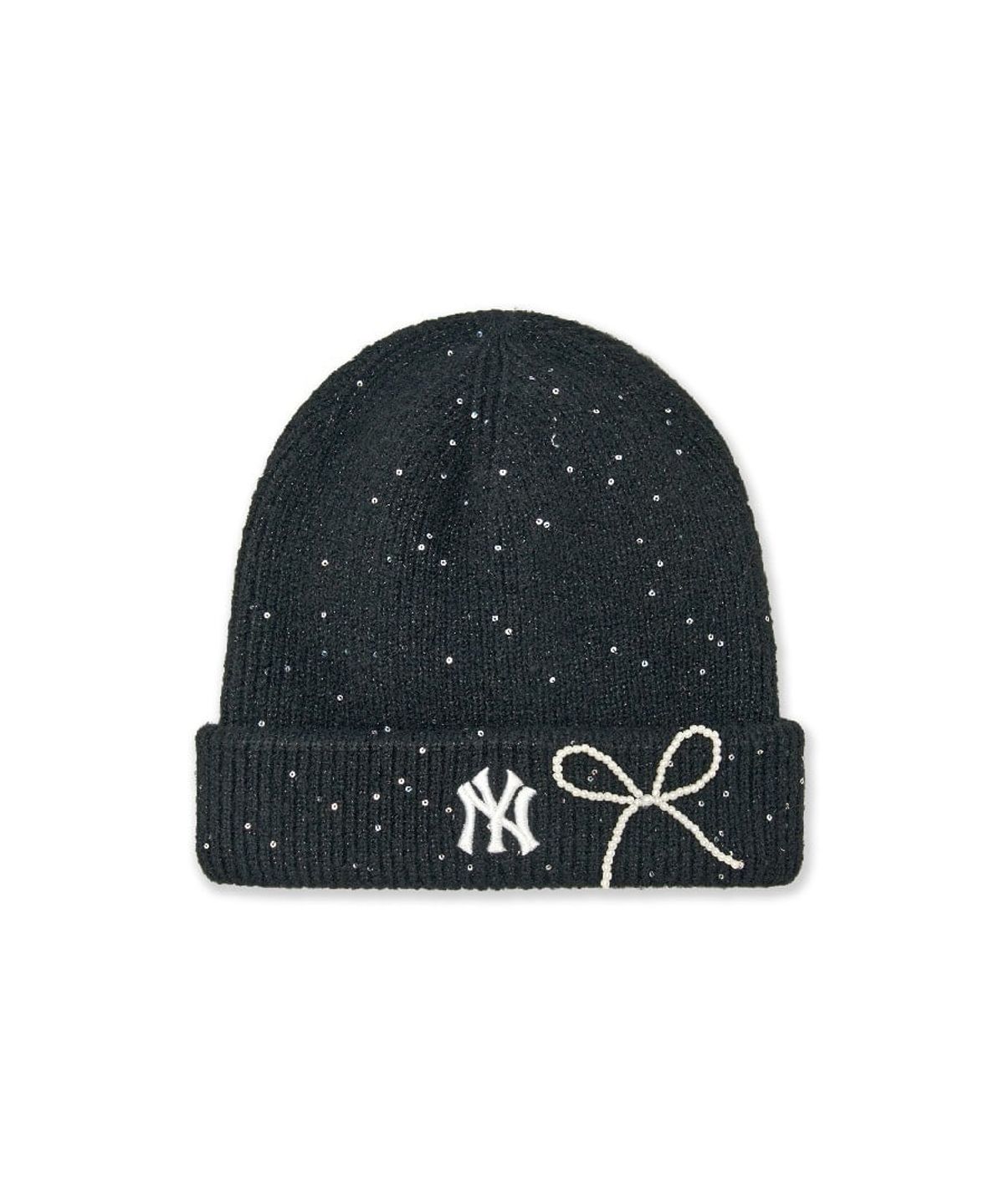 엠엘비 키즈(MLB KIDS) 샤인 비즈 리본 비니 NY (Black)