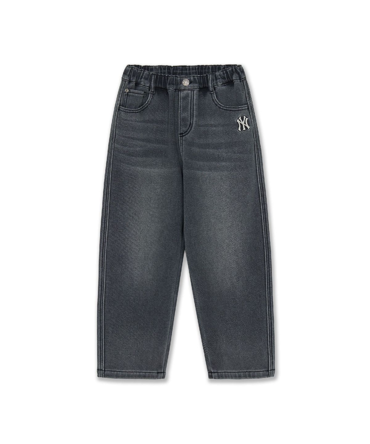 엠엘비 키즈(MLB KIDS) 스트릿 루즈 융기모 본딩 데님팬츠 NY (D.Charcoal Grey)