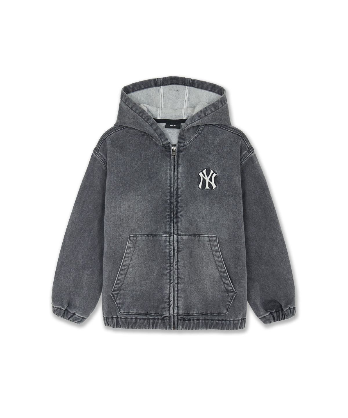 엠엘비 키즈(MLB KIDS) 스트릿 소프트 데님 기모 후드집업 NY (D.Charcoal Grey)
