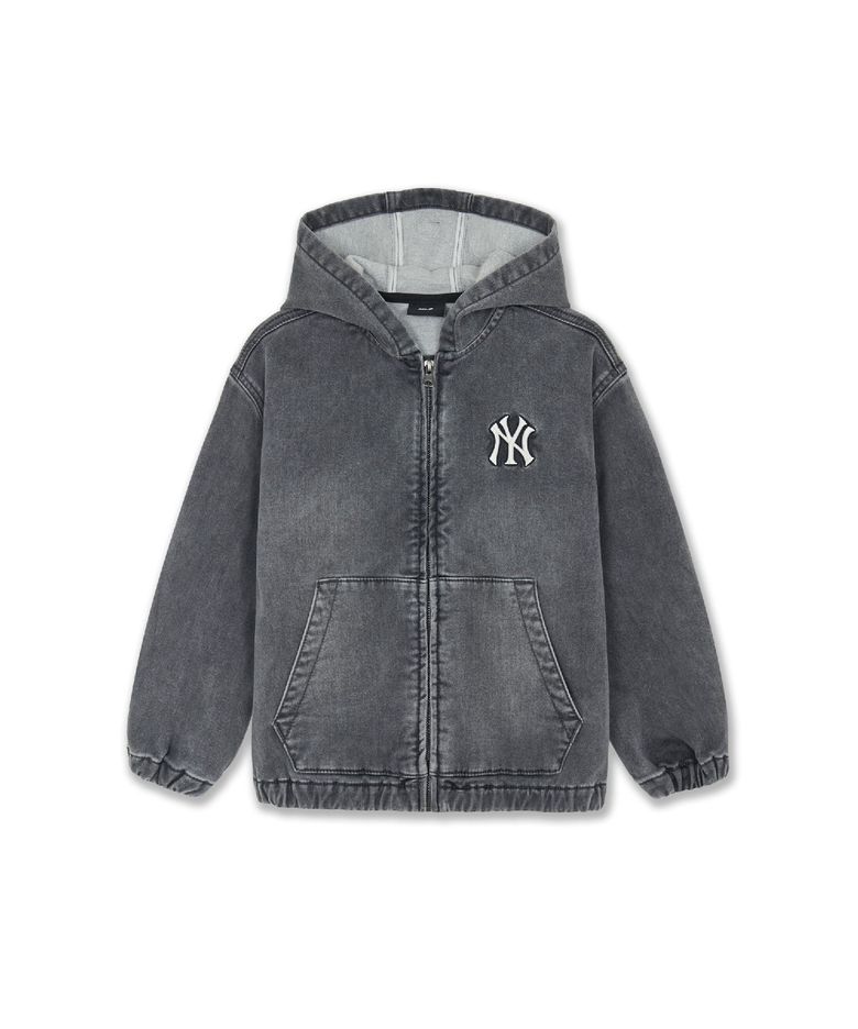 스트릿 소프트 데님 기모 후드집업 NY (D.Charcoal Grey)