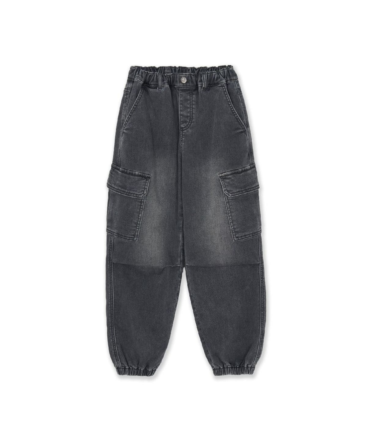 엠엘비 키즈(MLB KIDS) 스트릿 루즈 조거 라이크라 소프트 데님팬츠 NY (D.Charcoal Grey)