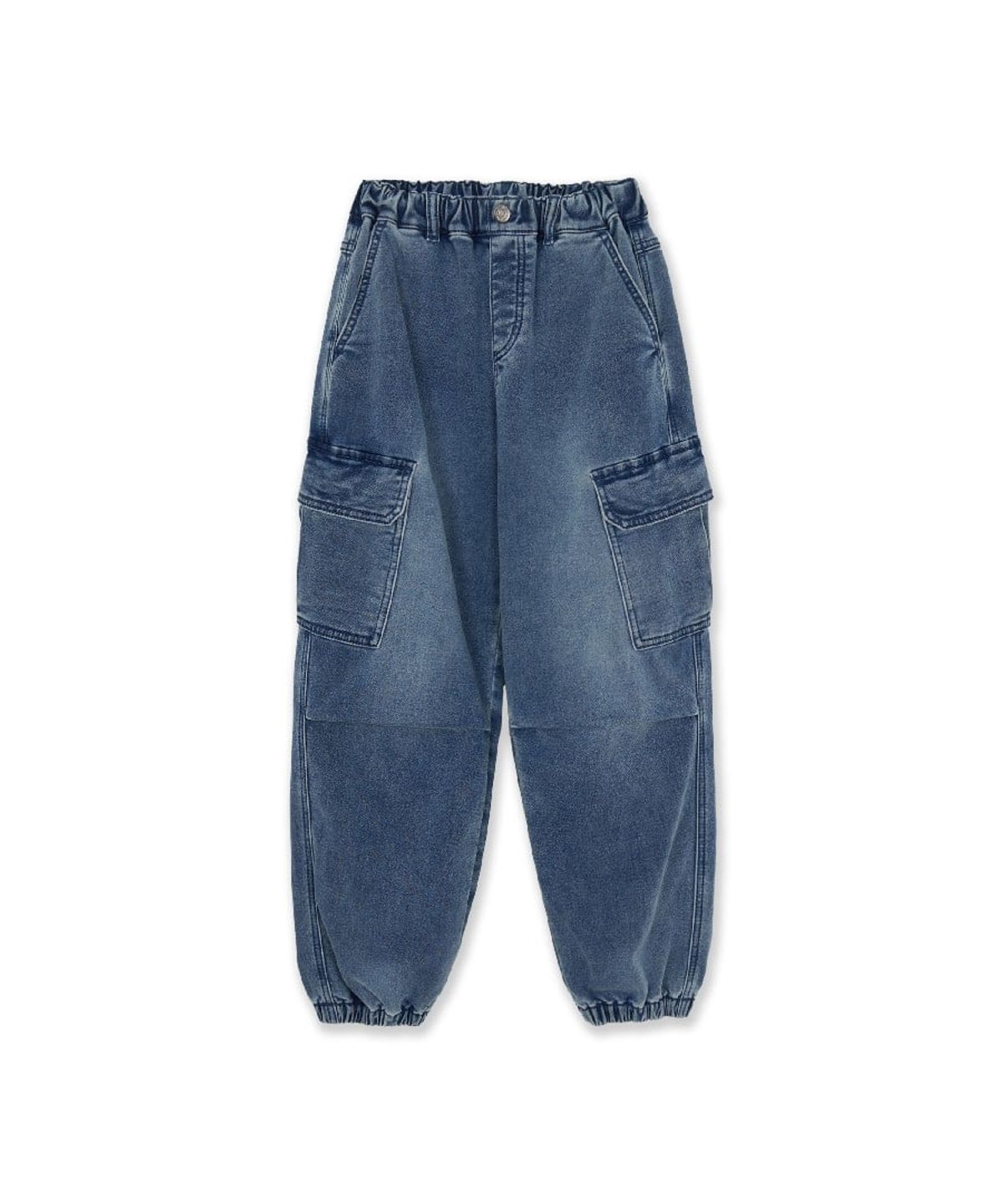 엠엘비 키즈(MLB KIDS) 스트릿 루즈 조거 라이크라 소프트 데님팬츠 NY (Blue)