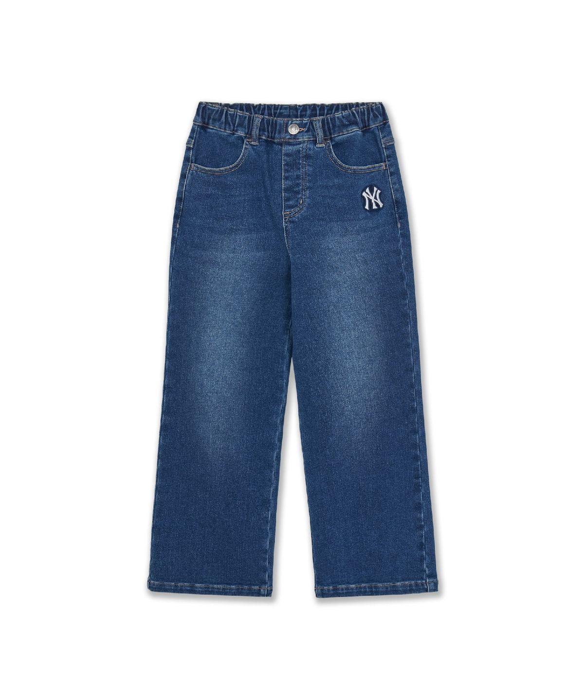 엠엘비 키즈(MLB KIDS) 스트릿 걸즈 플레어 약기모 데님팬츠 NY (Blue)