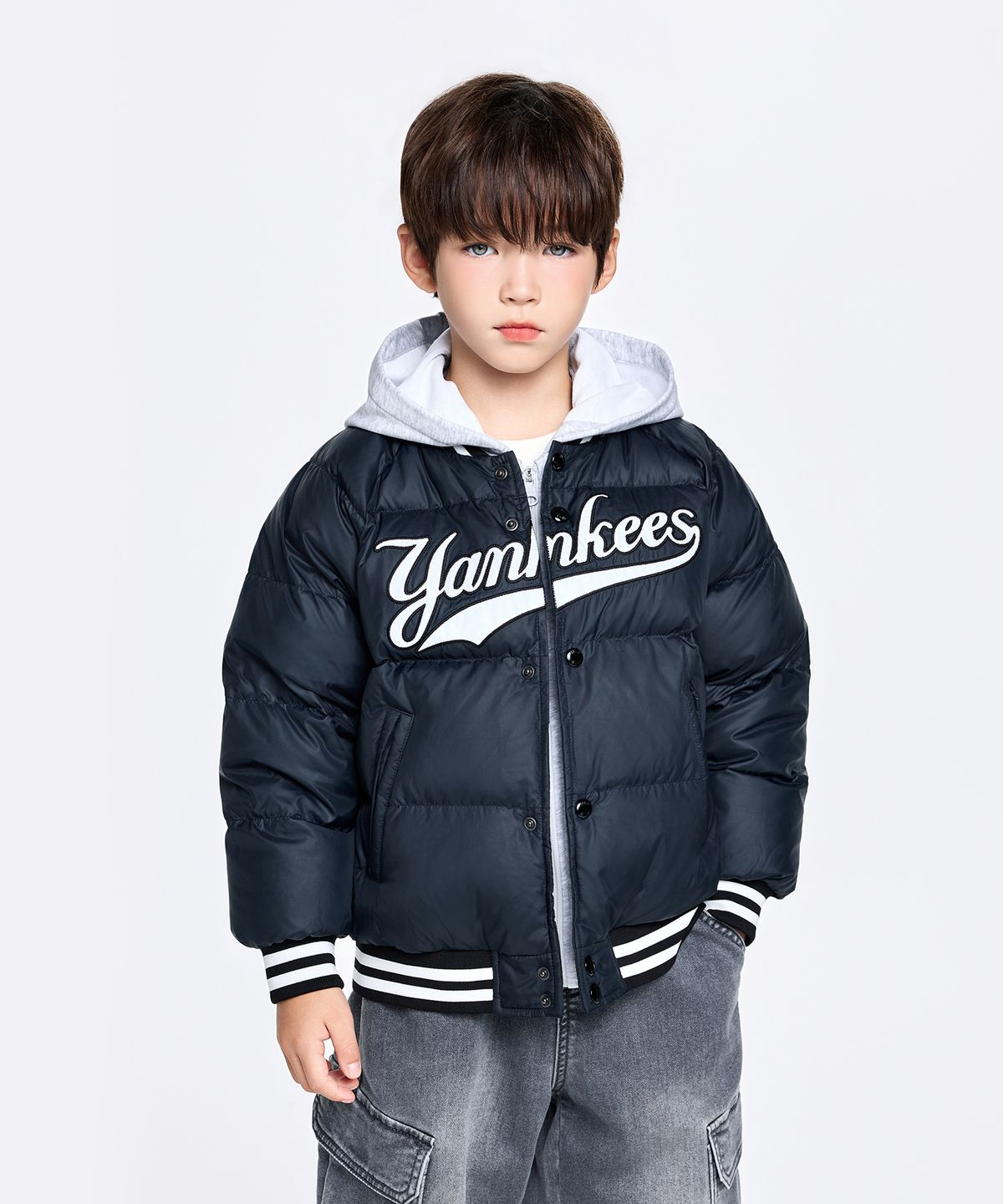 엠엘비 키즈(MLB KIDS) 스포티브 시그니처 유로피안덕 중경량 다운 NY (Black)