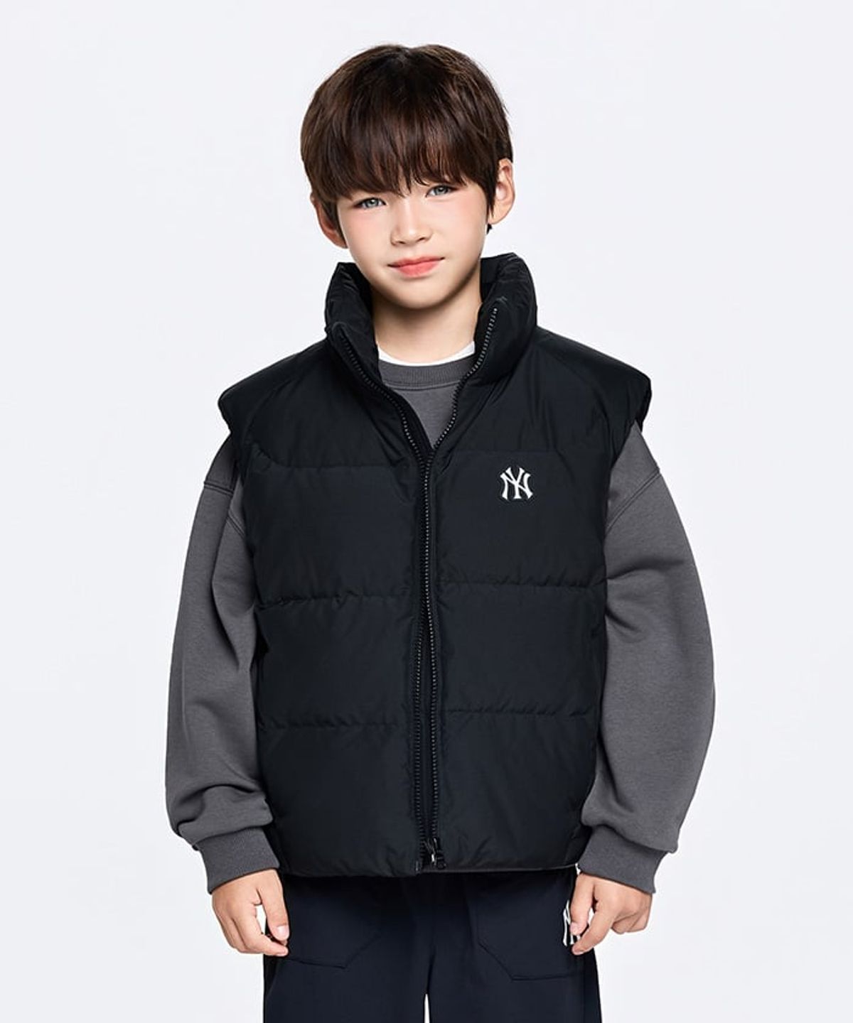 엠엘비 키즈(MLB KIDS) 스포티브 와펜 유로피안덕 다운베스트 NY (Black)