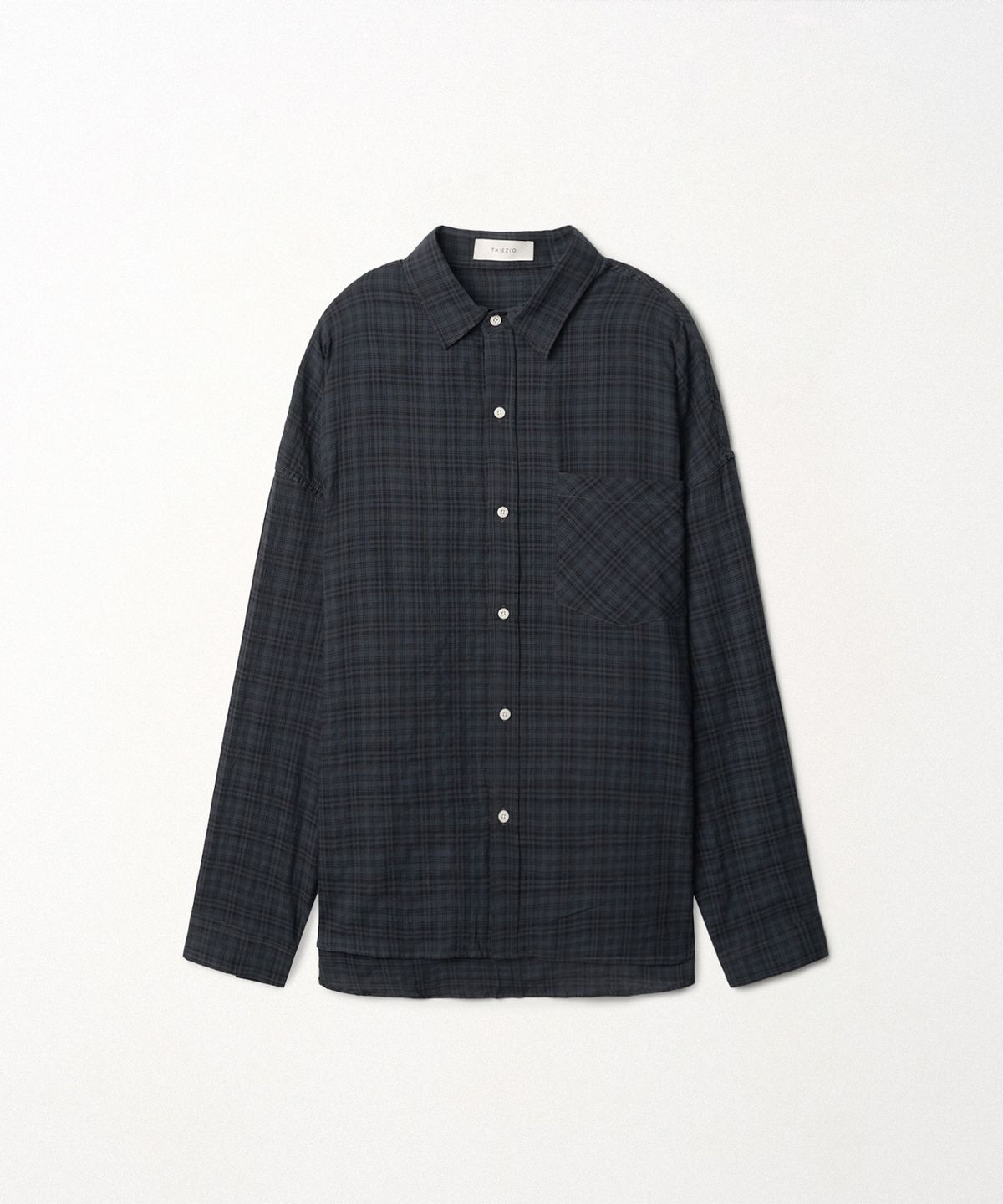 이지오(EZIO) Costal Check Shirt_Navy