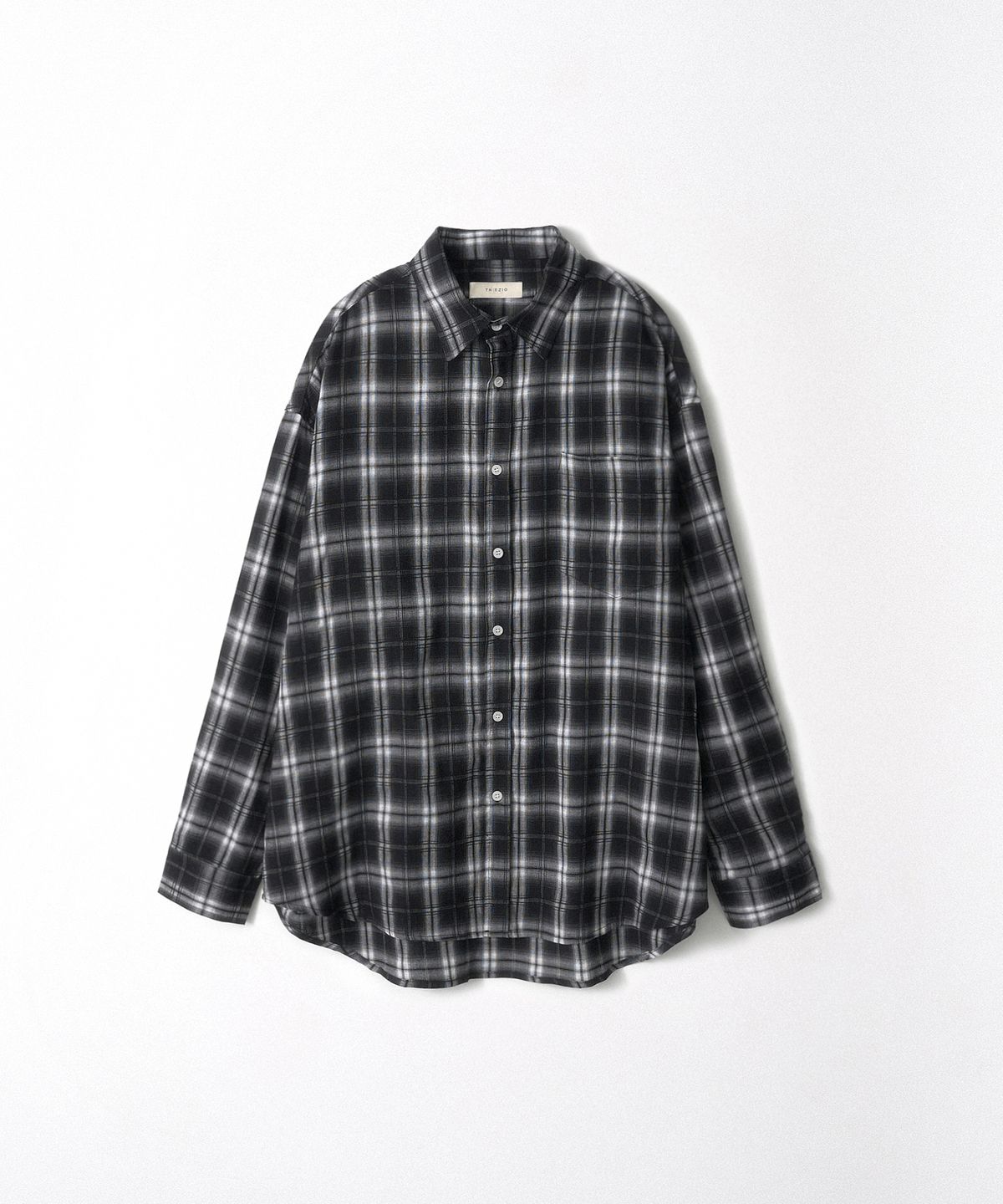 이지오(EZIO) Bold Check Linen Shirt_Black