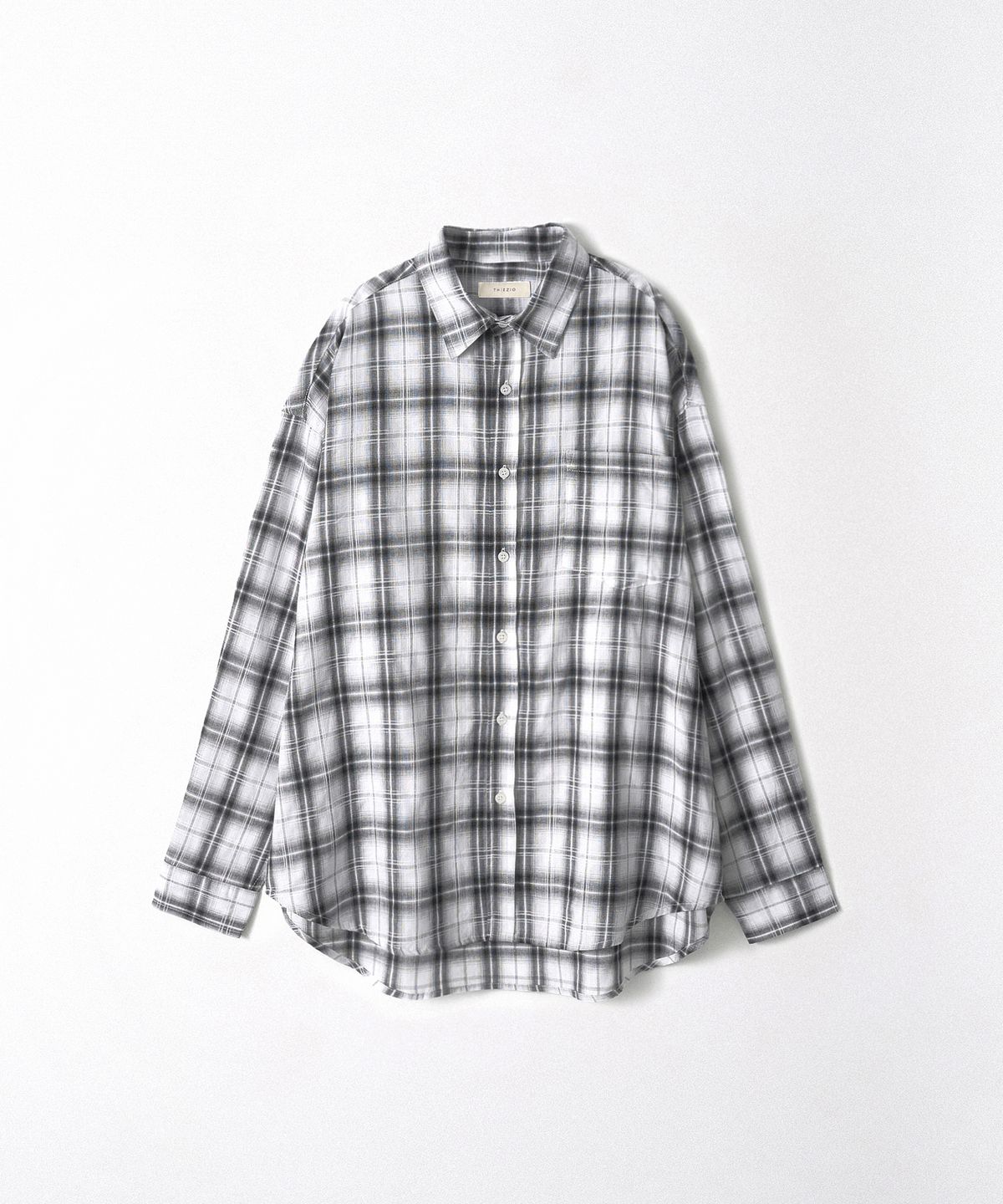 이지오(EZIO) Bold Check Linen Shirt_White