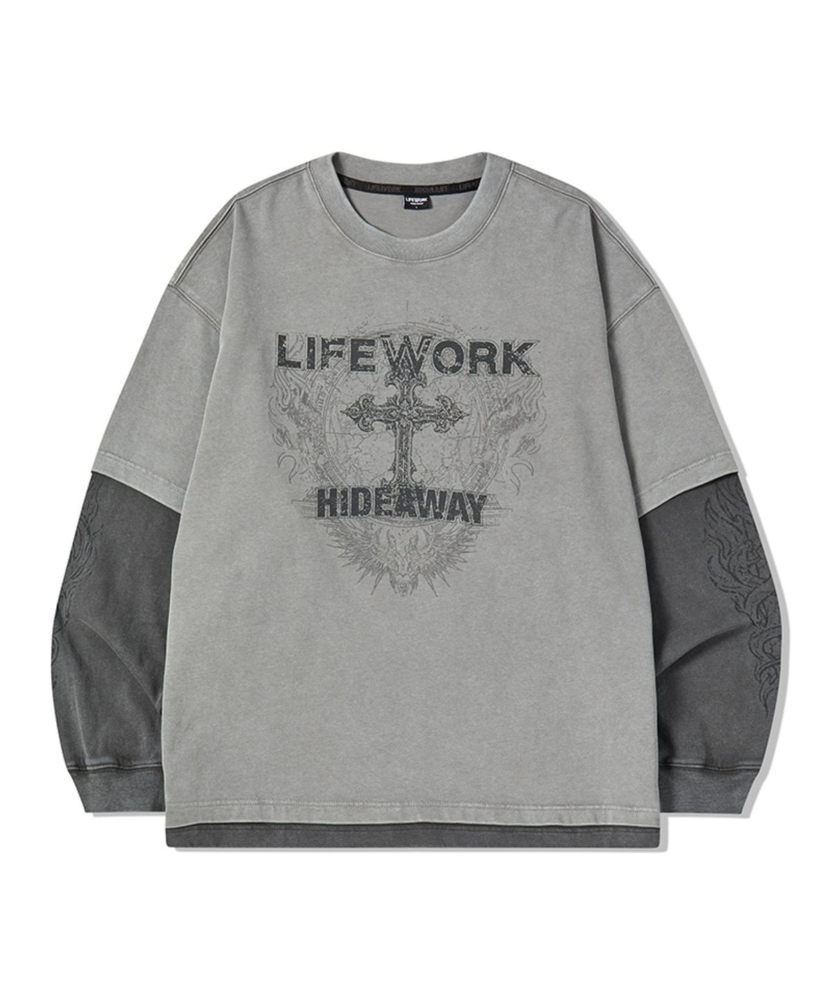 라이프워크(LIFEWORK) 빈티지 플레임 레이어드 긴팔 티셔츠