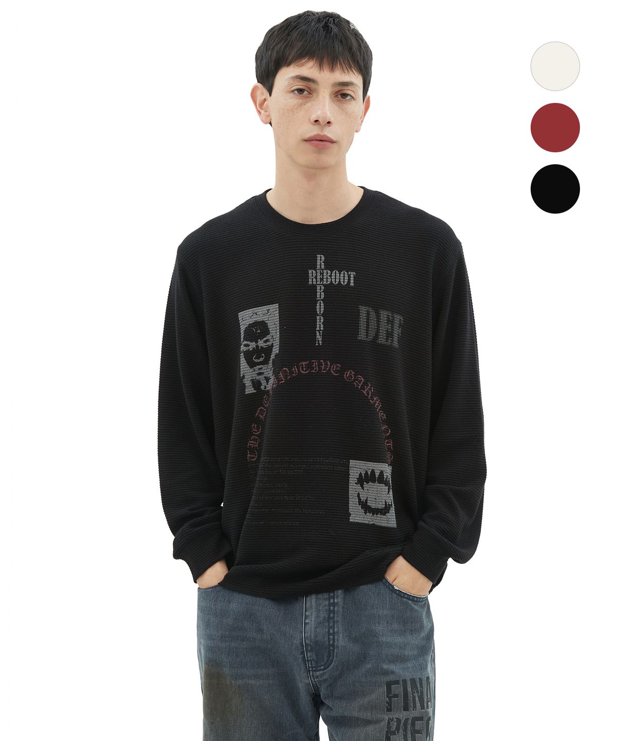 데프가먼츠(DEFGARMENTS) (DEFG X 홍또기) REBOOT WAFFLE LONGSLEEVE [3COLOR]