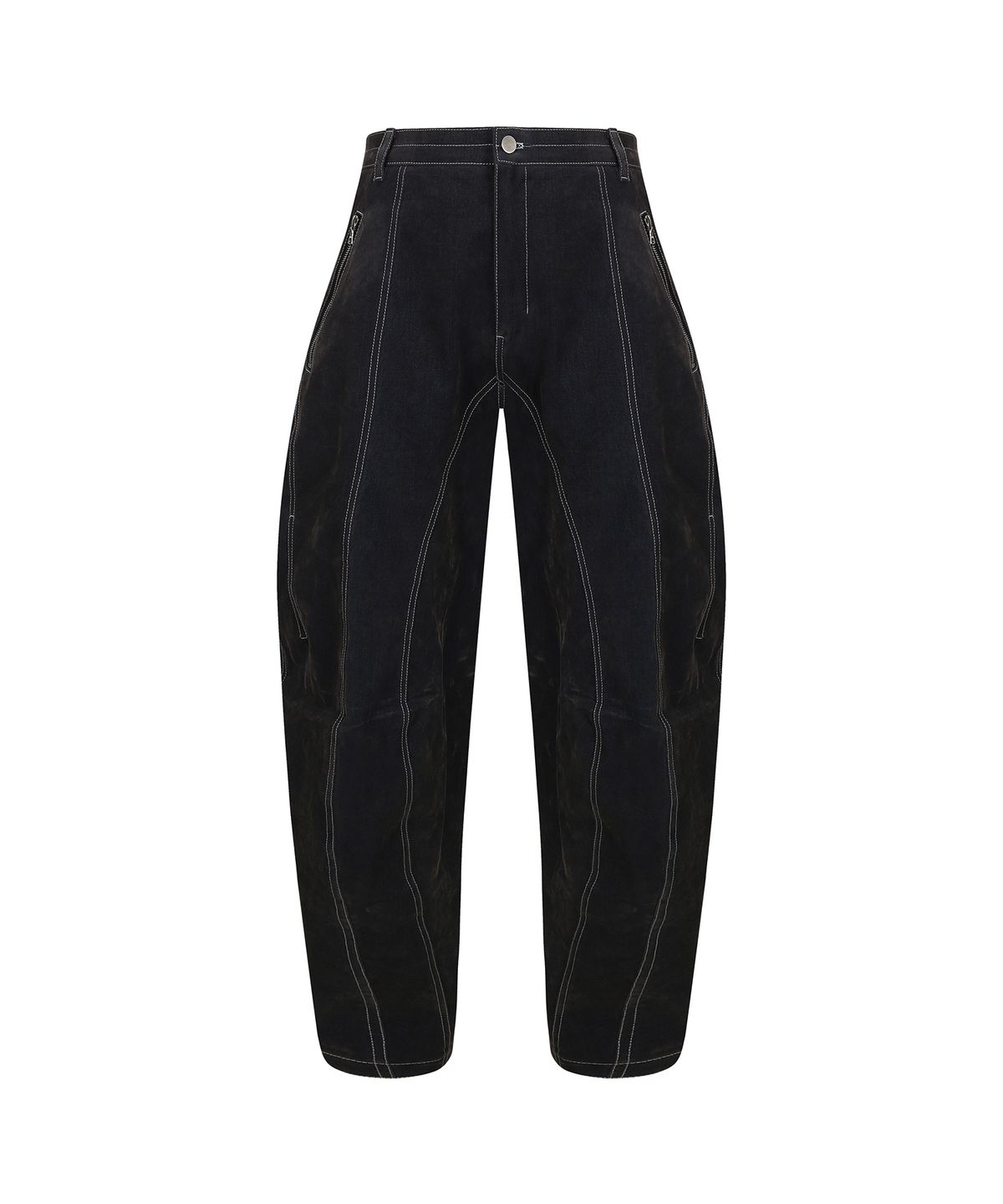 몰프(MORPH) Divided Velvet Denim Curved Pants