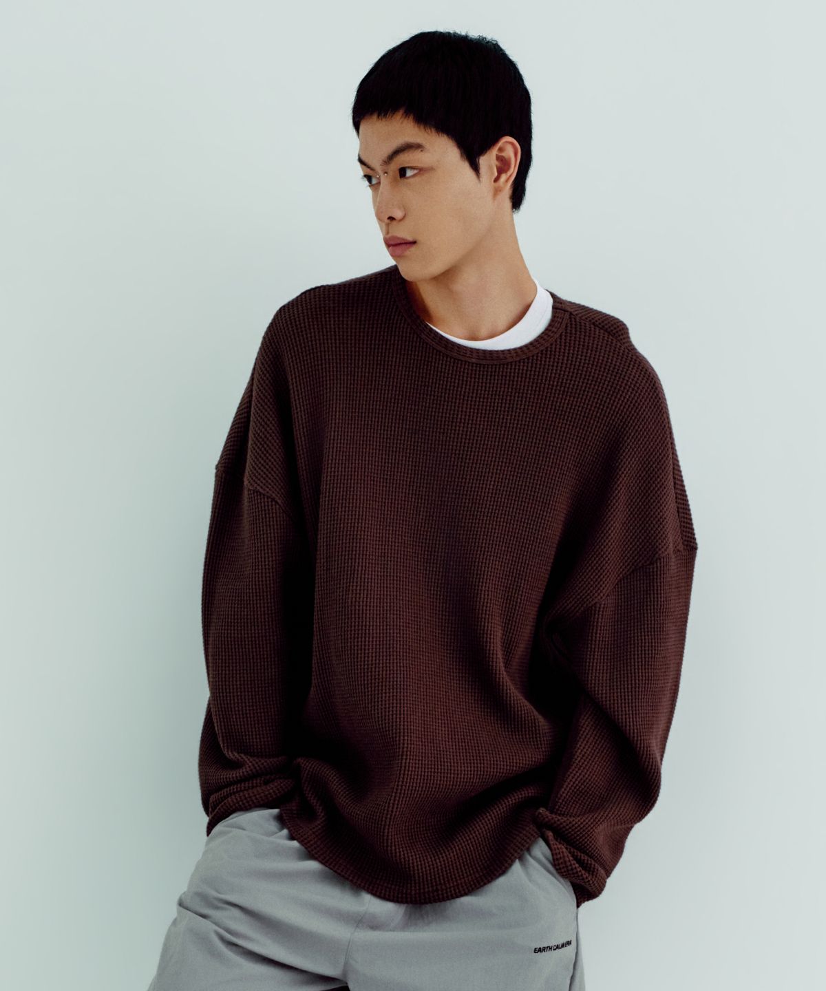 얼스캄에라(EARTH CALM ERA) 와플 오버핏 롱슬리브_2컬러