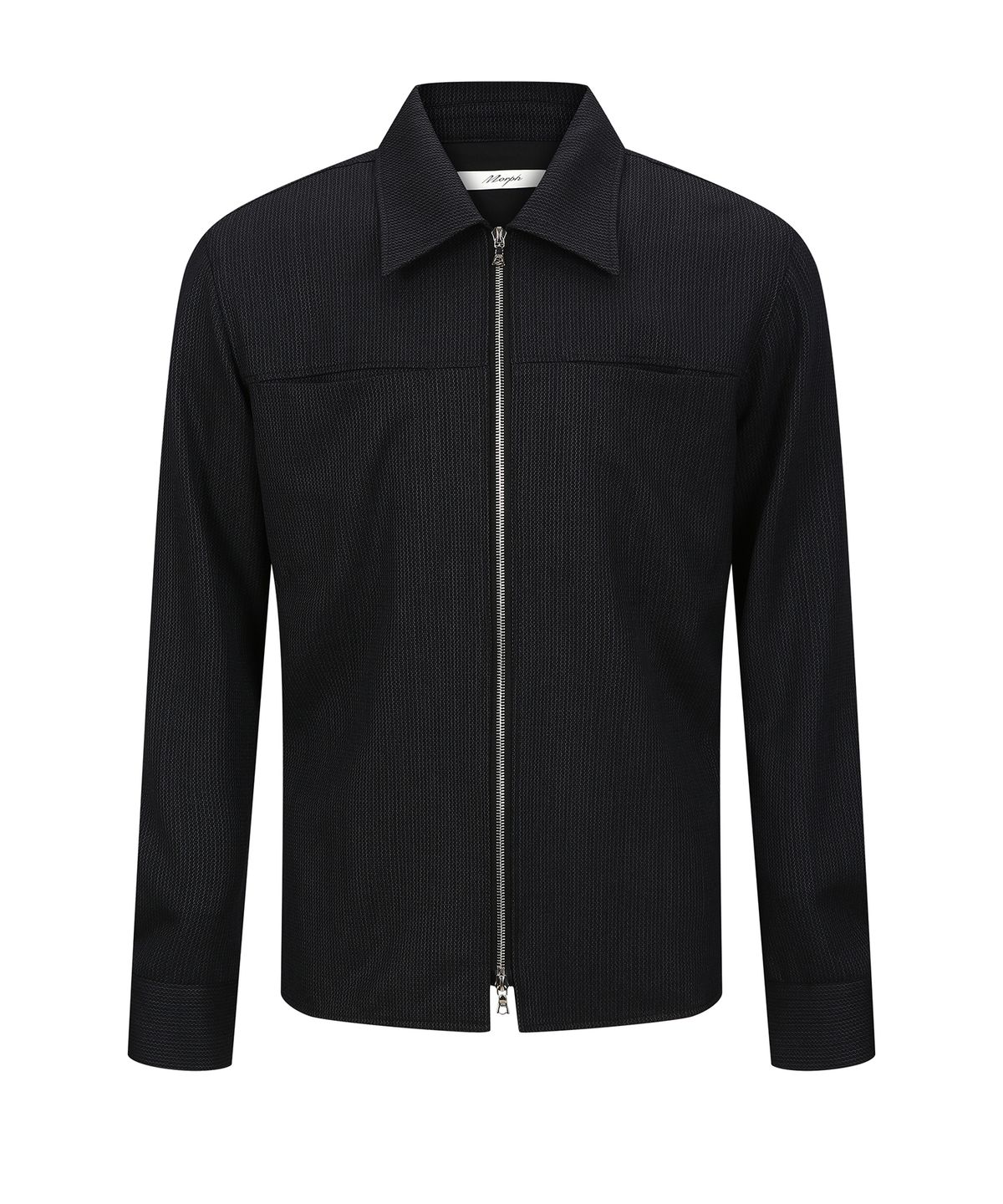 몰프(MORPH) Divided Wool Jacquard Zip Shirt