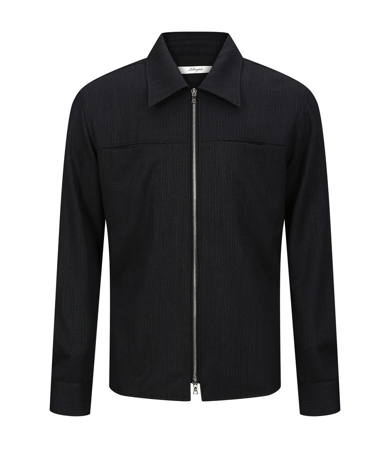 Divided Wool Jacquard Zip Shirt