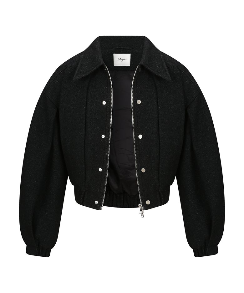 Organism Pleated Double-Closure Bomber Jacket
