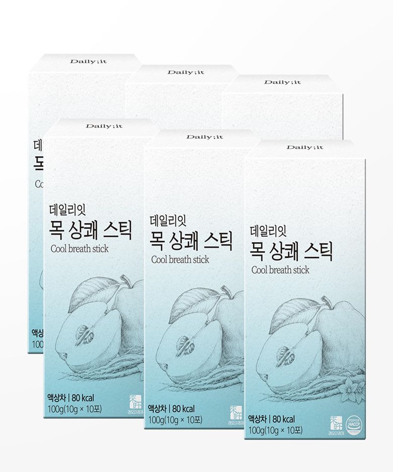 데일리잇 목 상쾌 스틱  모과 생강 배도라지즙 6박스