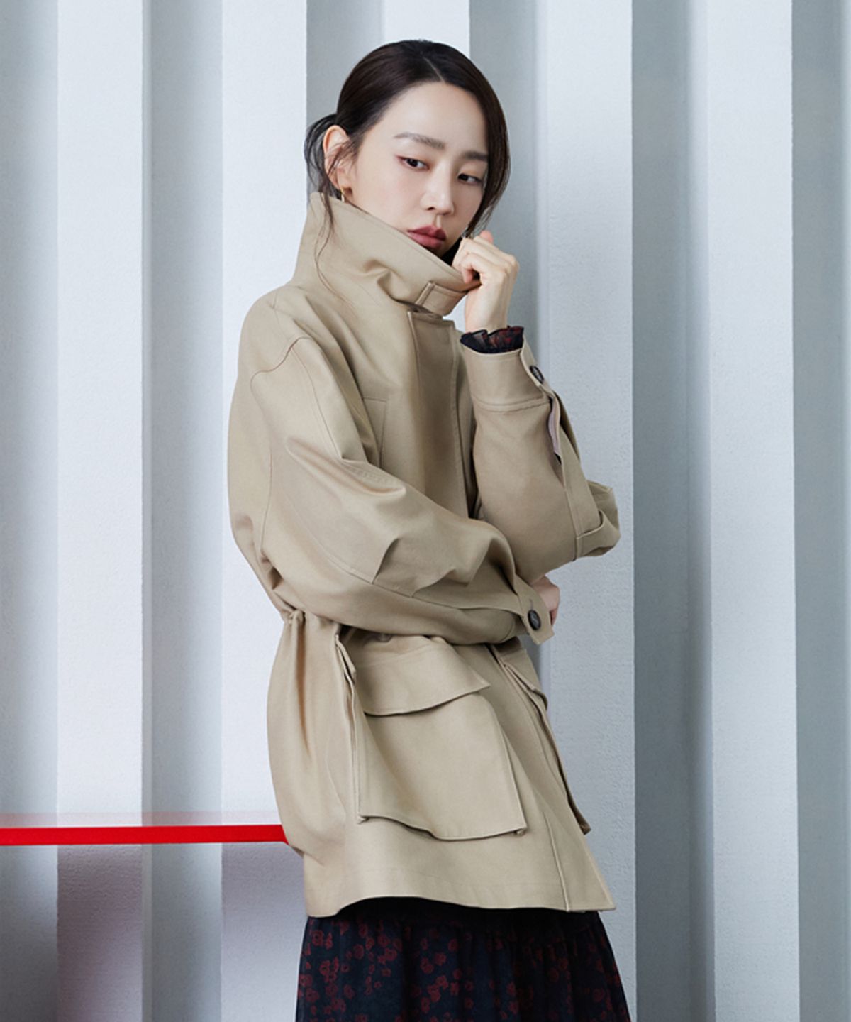 더엣지(THEATG) 26FW 퍼널넥 하프 트렌치