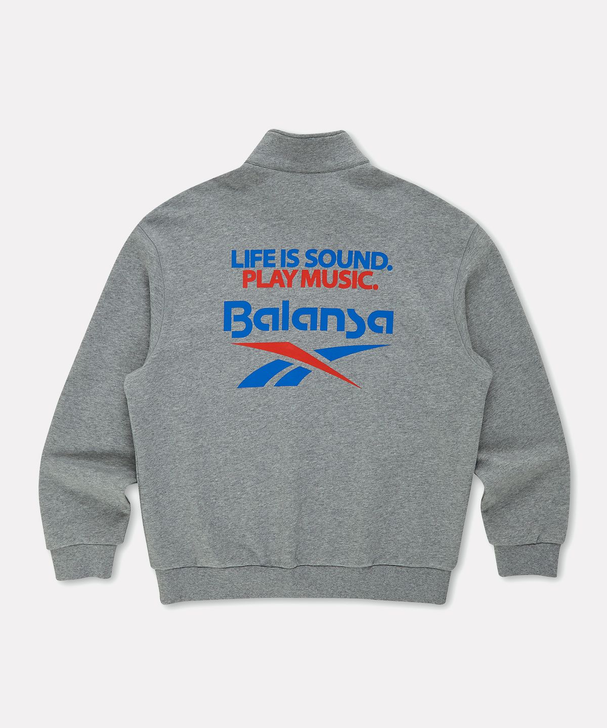리복(REEBOK) [리복x발란사] 그래픽 하프 집업 - 그레이
