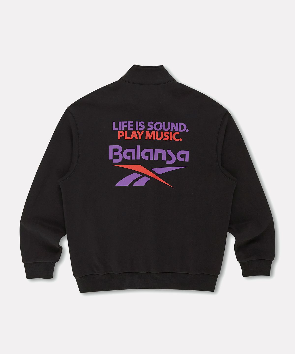 리복(REEBOK) [리복x발란사] 그래픽 하프 집업 - 블랙