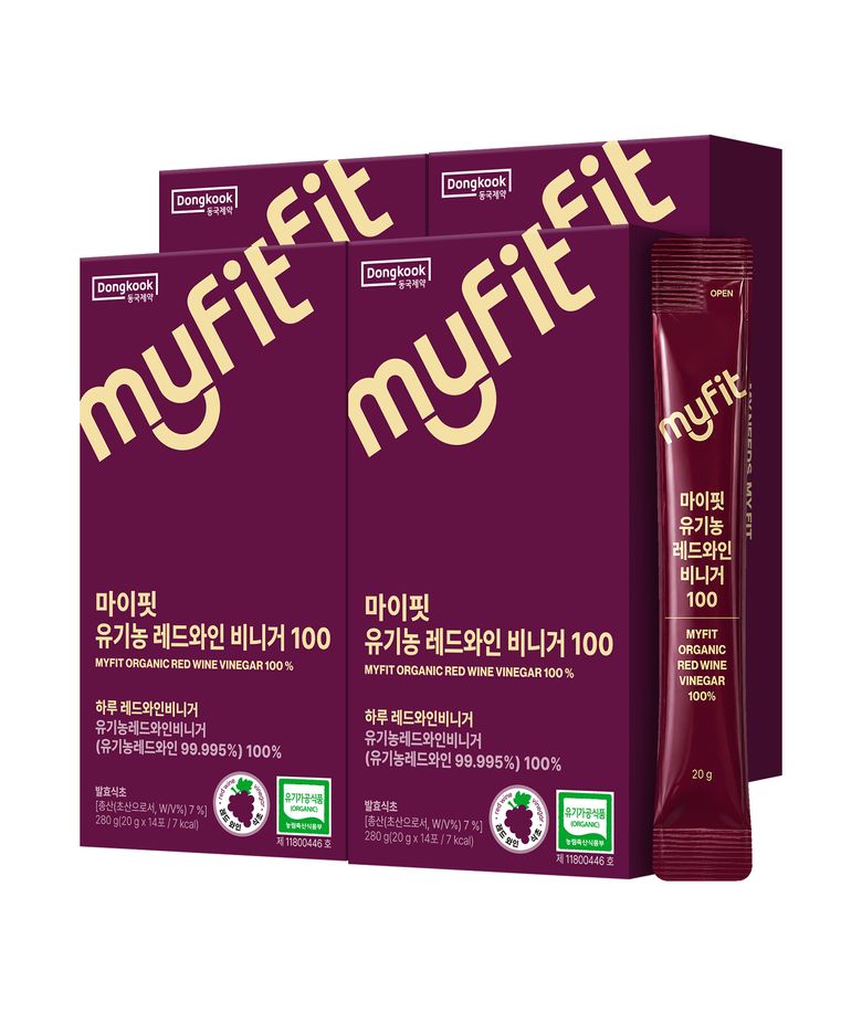 동국제약 마이핏 100 유기농 레드와인비니거 발효 와인 식초 스틱 4박스