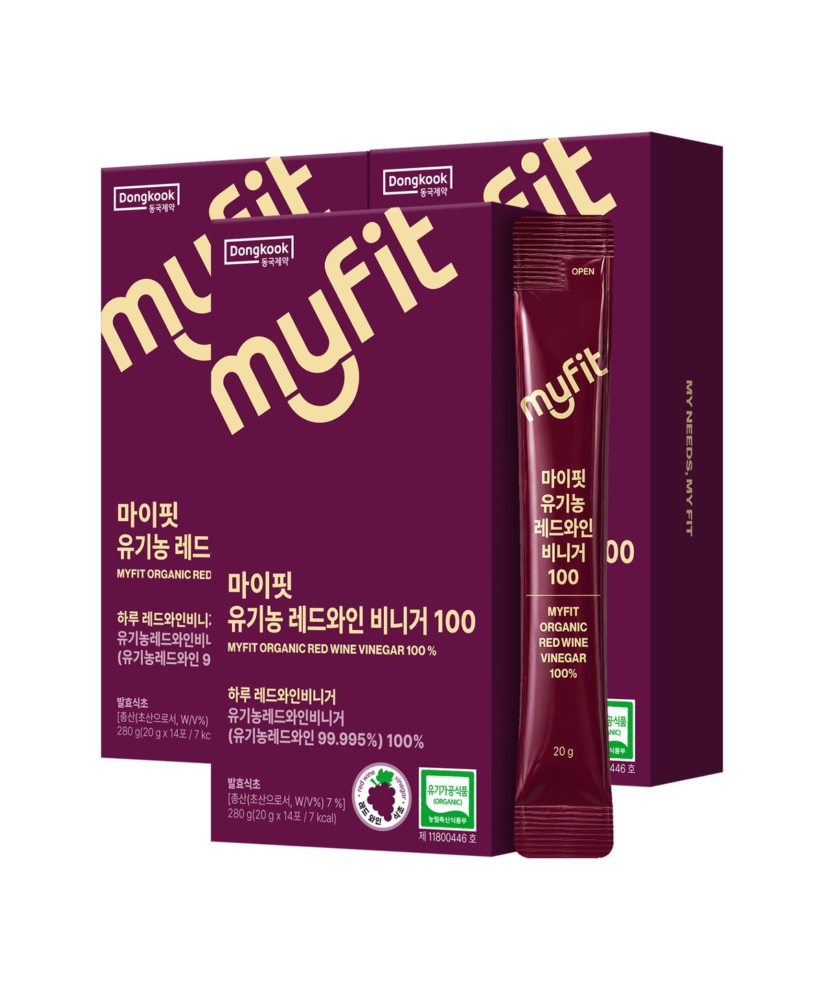 마이핏(MYFIT) 100 유기농 레드와인비니거 발효 와인 식초 스틱 3박스